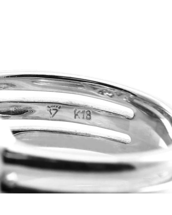0.53ctw Pave Diamond Cluster Ring with Triple Split Shank in 18K White Gold - Image 7