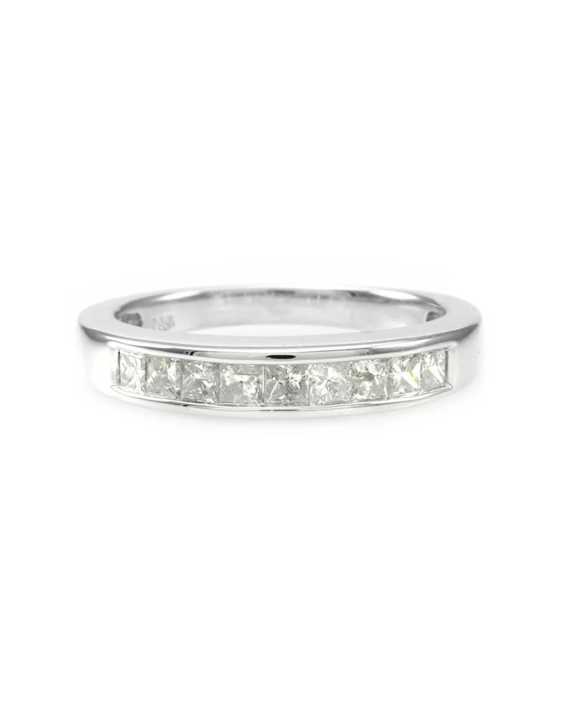 0.54ctw Princess Diamond Band/ Ring in 14K White Gold SZ 5.25 - Image 2