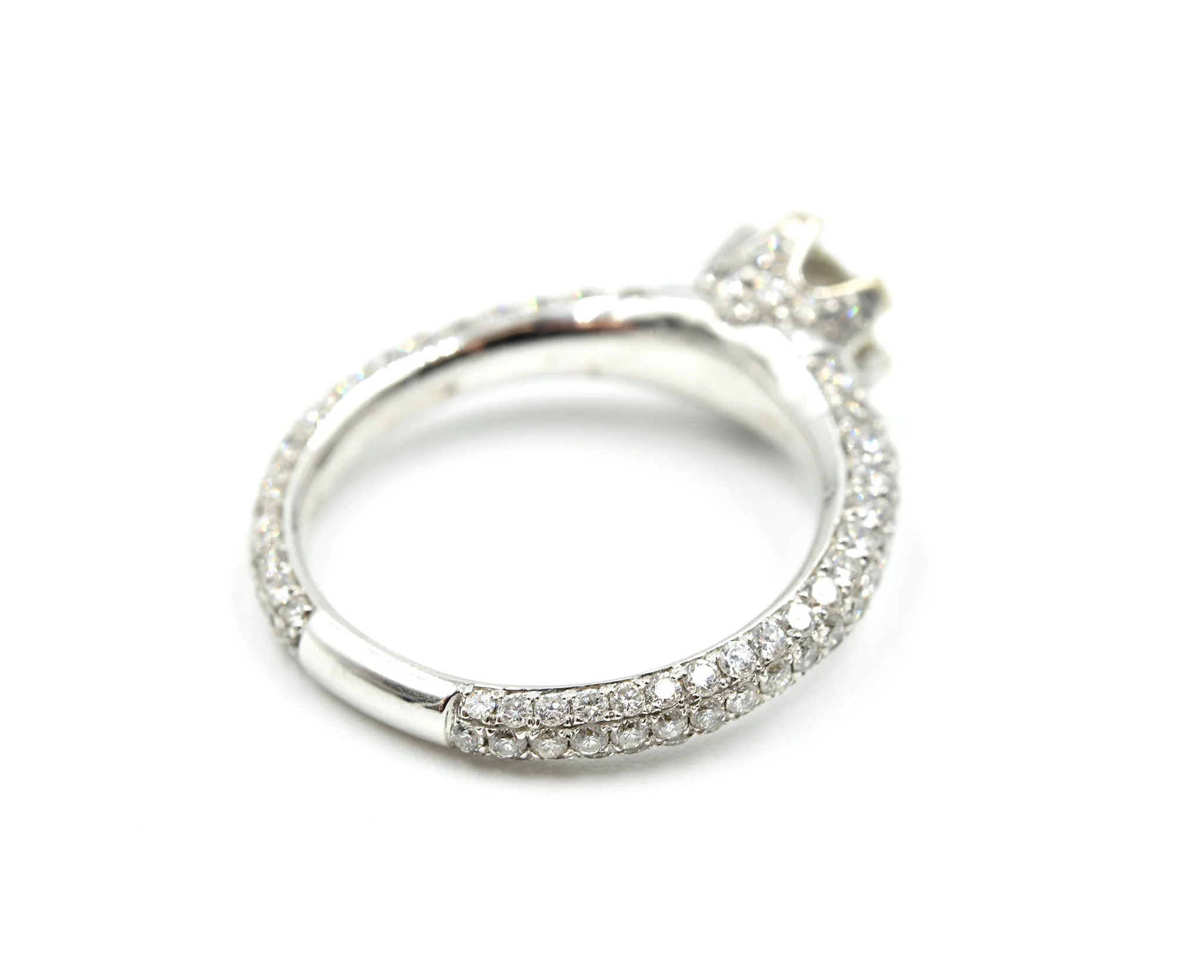 0.75 Carat Round Brilliant Cut Diamond 14k White Gold Engagement Ring - Image 3