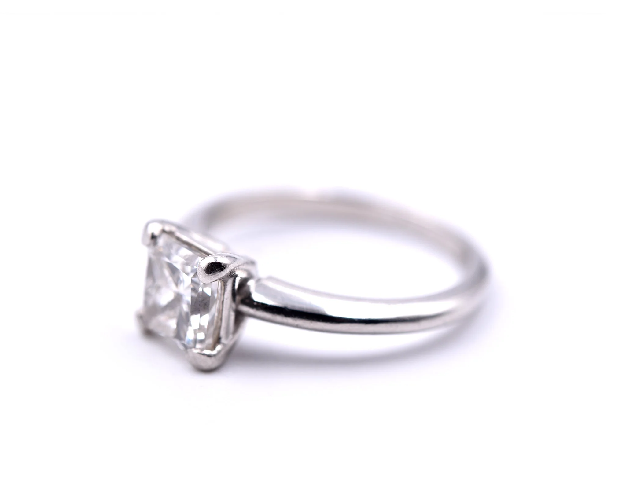 1.00ct Princess Cut Platinum Diamond Engagement Ring - Image 3