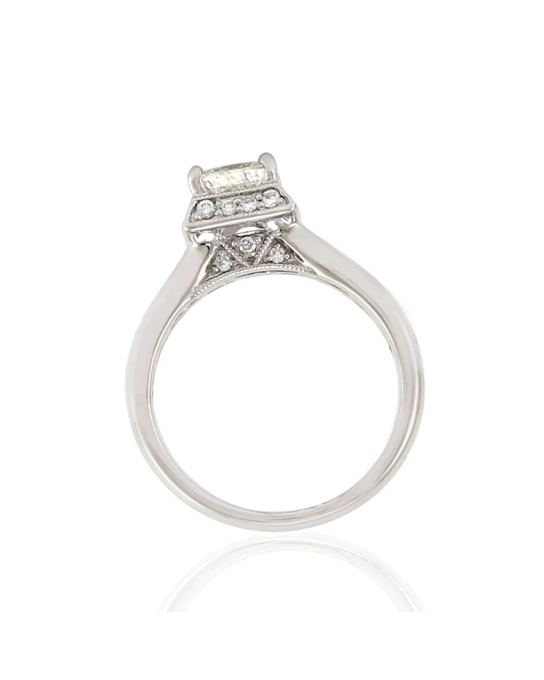 1.00ct VVS2, J GIA Certified Princess Cut Diamond Engagement Ring in Platinum - Image 5