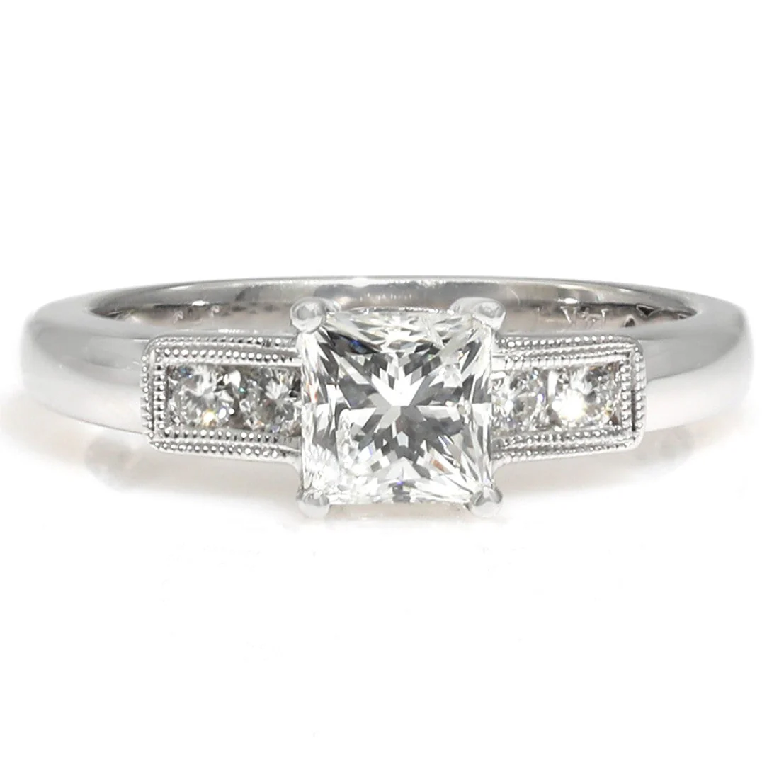 14K White Gold Princess Cut Diamond Engagement Ring - Image 2