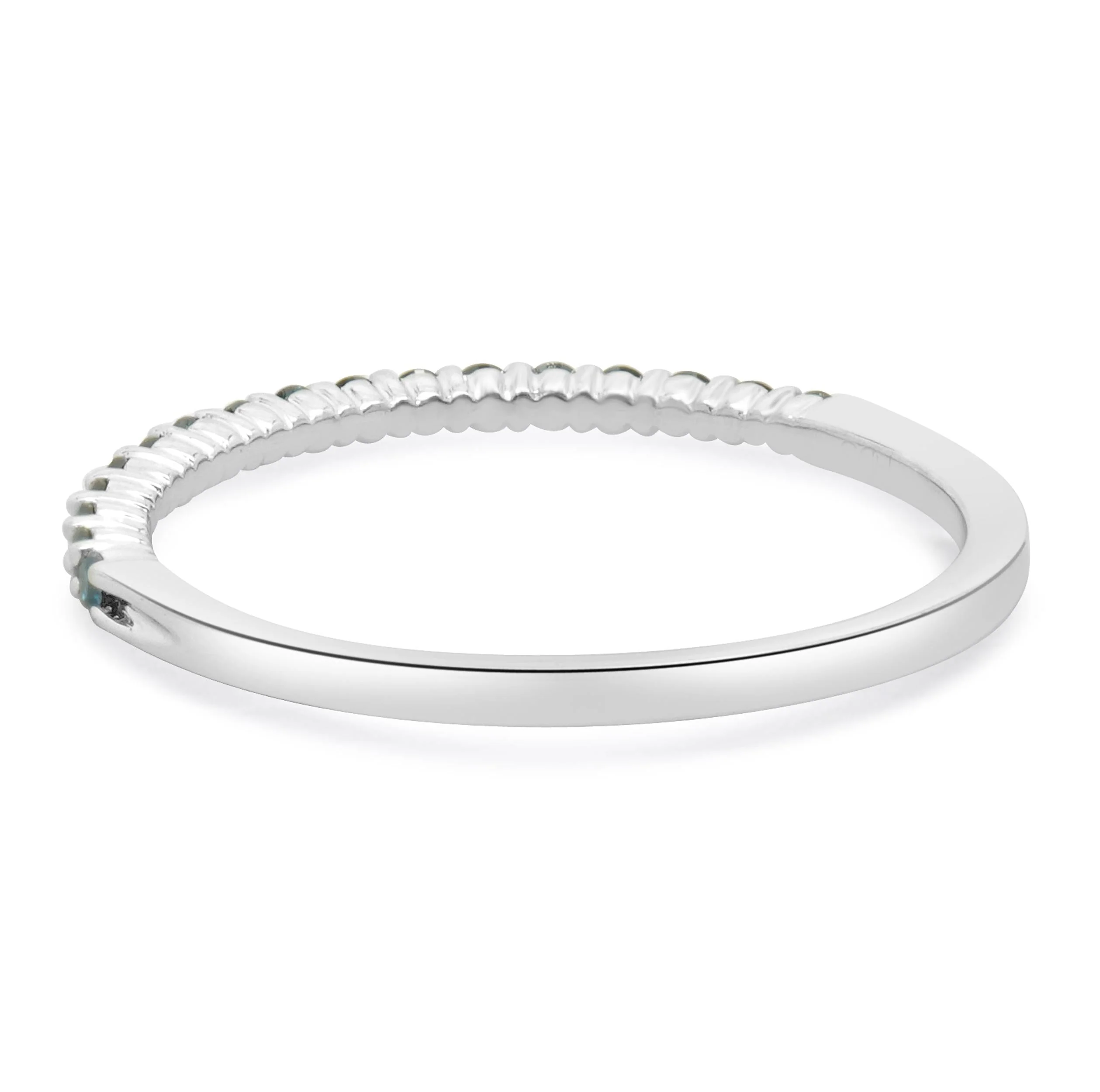 10 Karat White Gold Irradiated Blue Diamond Band - Image 3