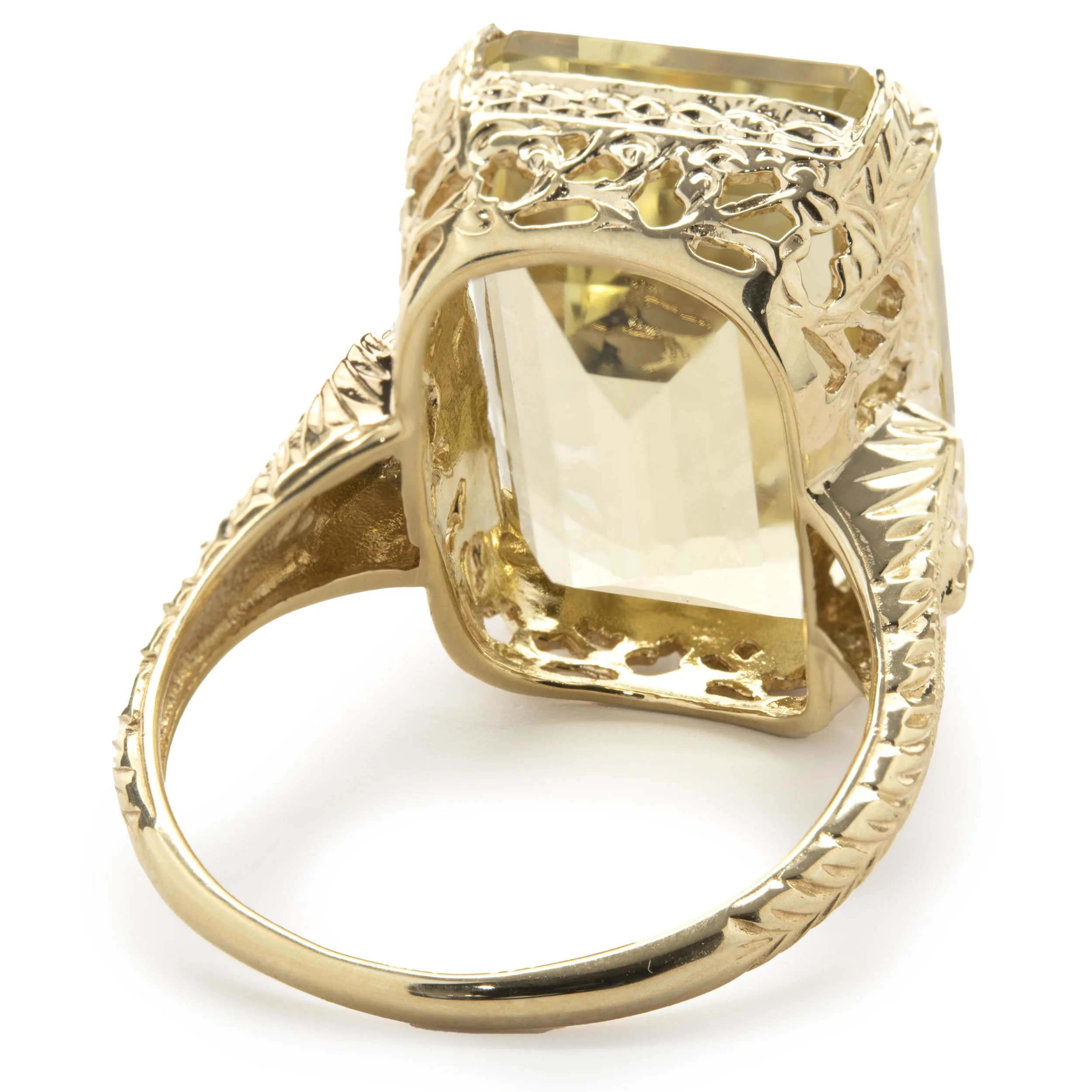 10 Karat Yellow Gold Vintage Lemon Quartz Ring - Image 4