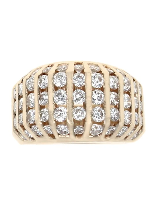 11 Row 3 Sided Diamond Dome Ring - Image 2