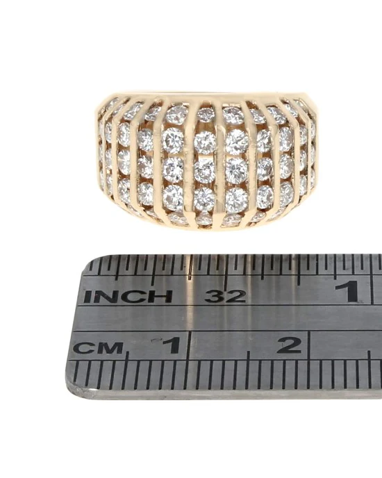 11 Row 3 Sided Diamond Dome Ring - Image 3
