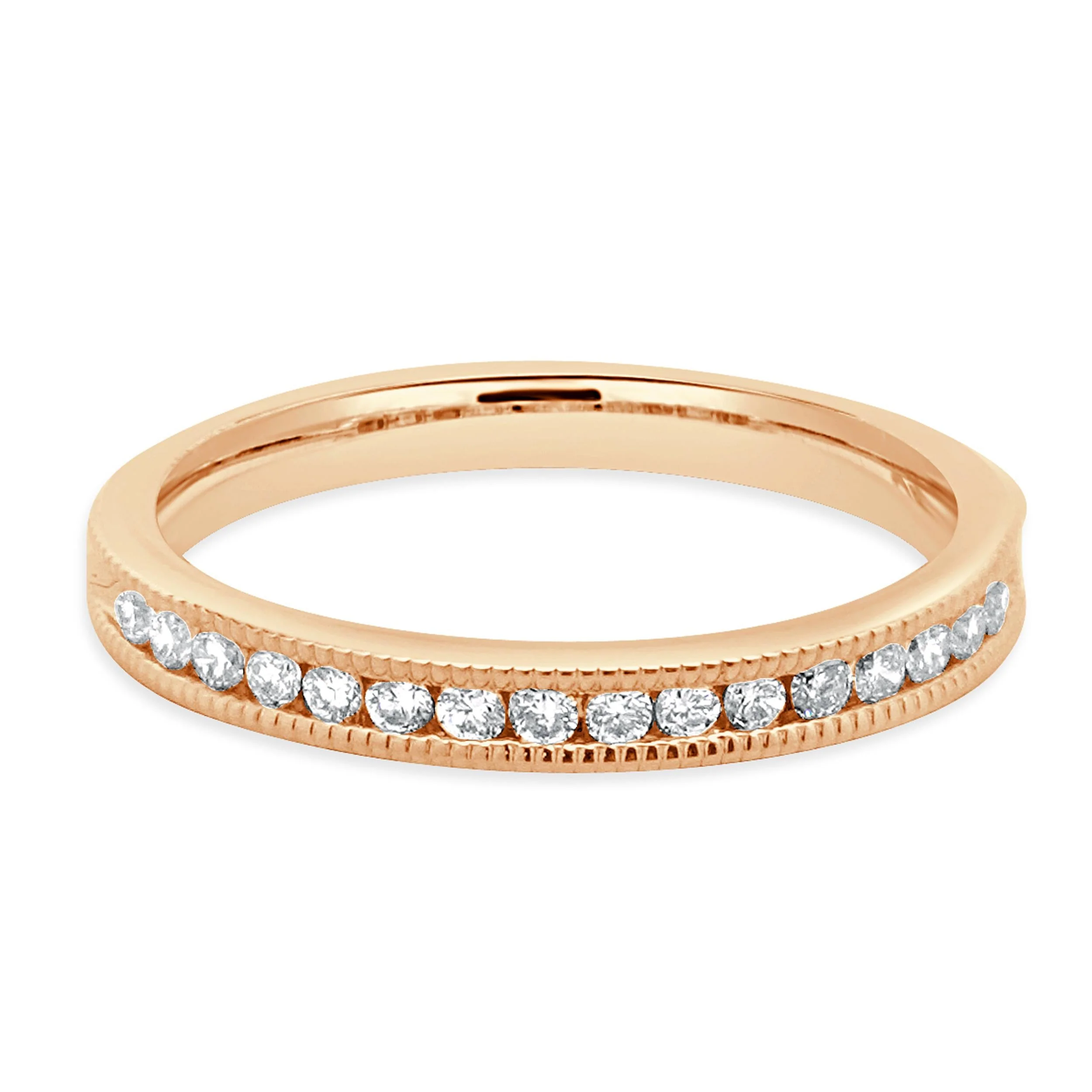 14 Karat Rose Gold Channel Set Diamond Band