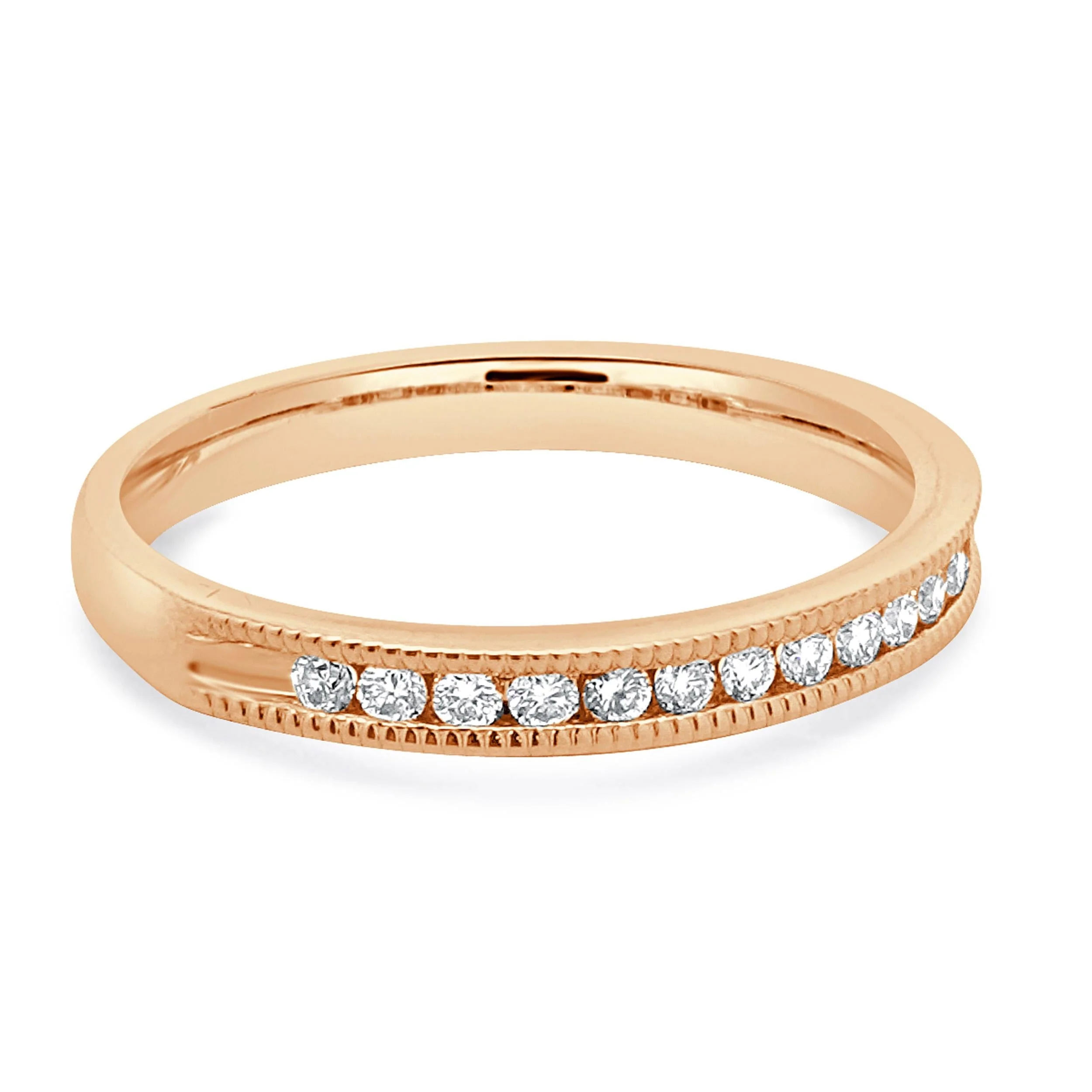 14 Karat Rose Gold Channel Set Diamond Band - Image 3