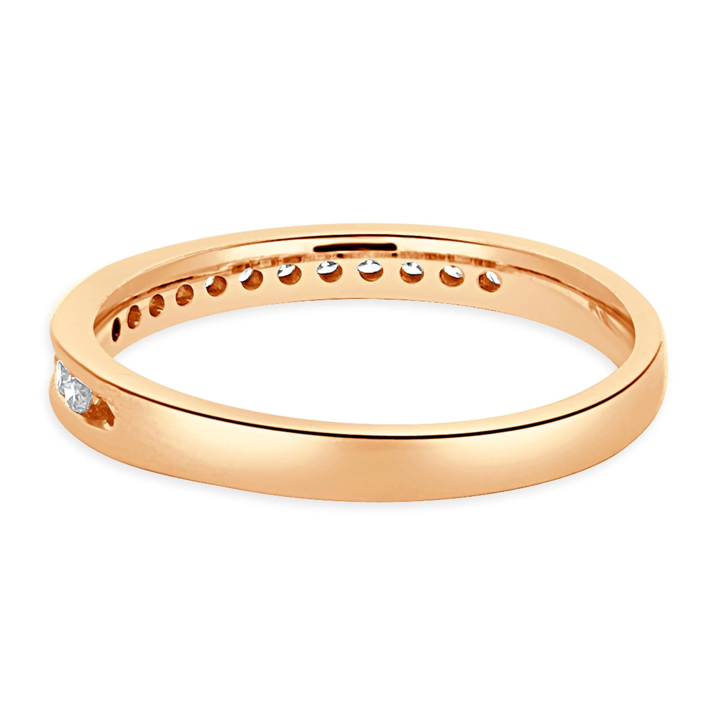 14 Karat Rose Gold Channel Set Diamond Band - Image 4