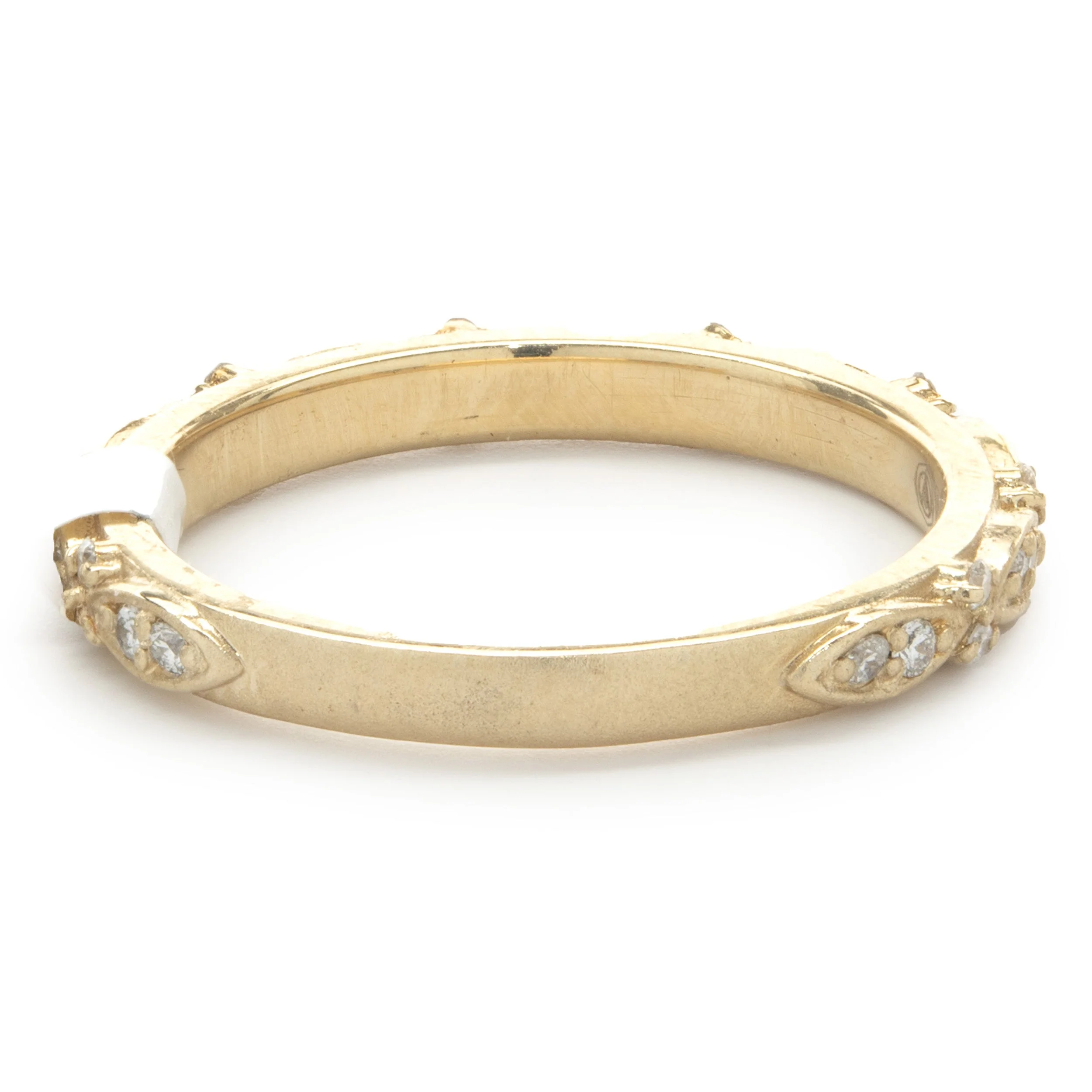 14 Karat Rose Gold Filigree Diamond Band - Image 3
