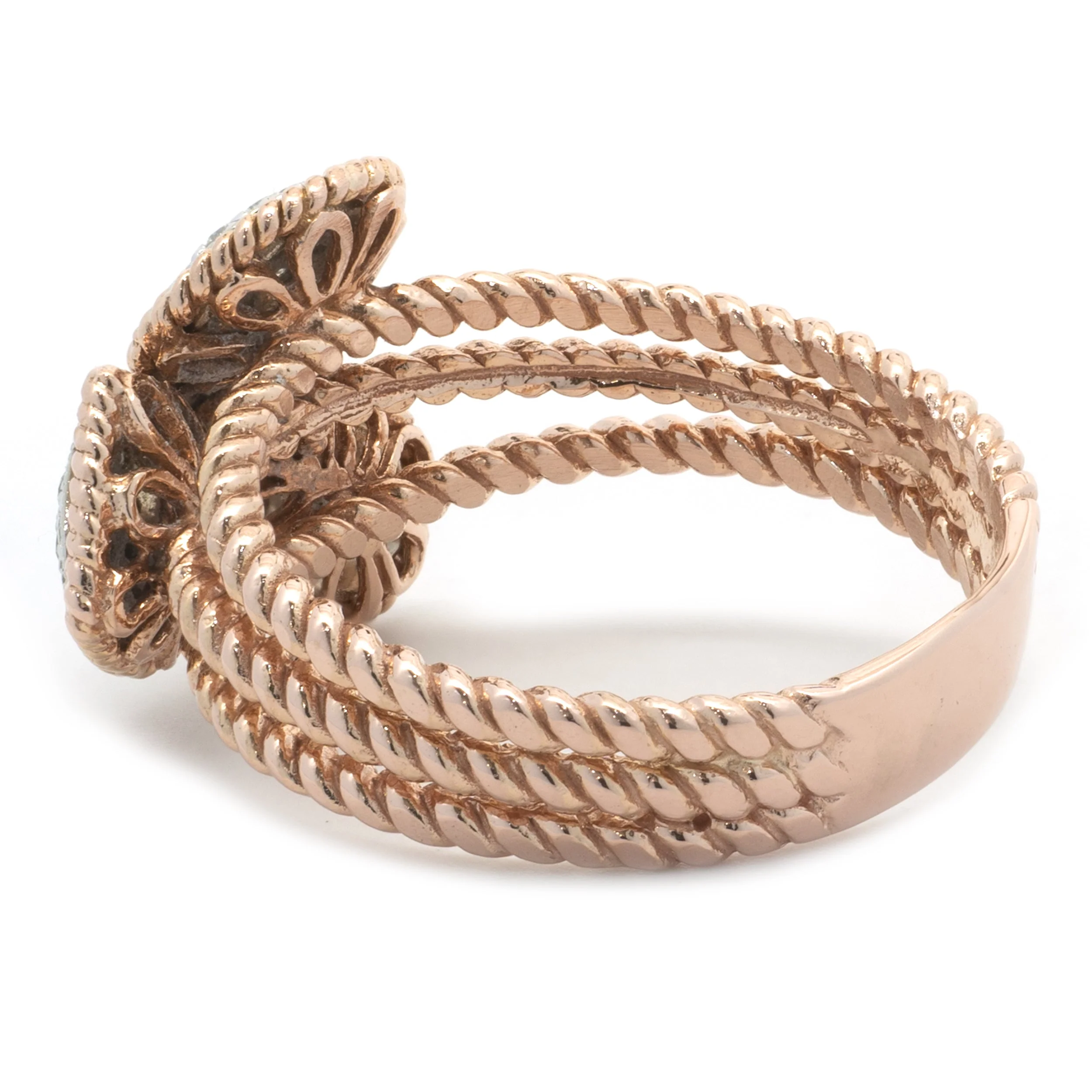 14 Karat Rose Gold Multi Shape Diamond Cluster Ring - Image 2