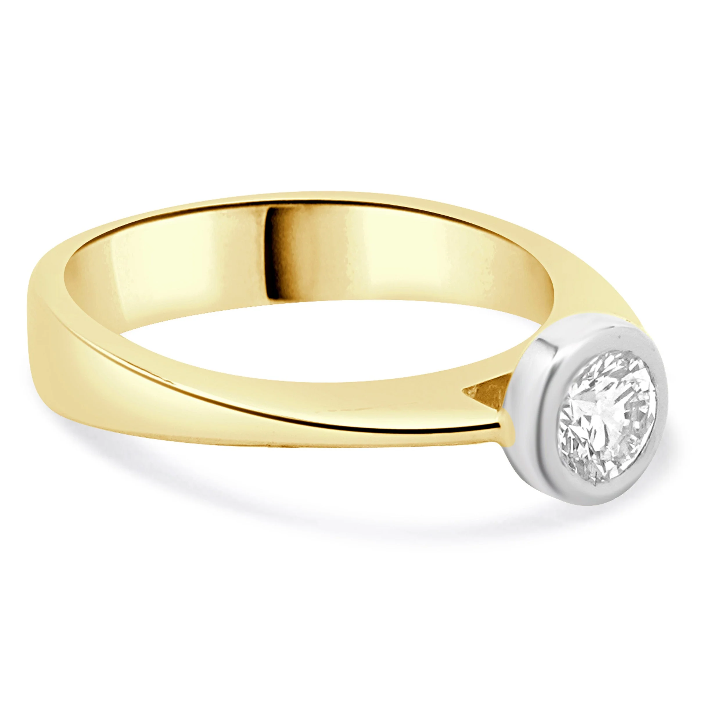 14 Karat Two Tone Diamond Solitaire Engagement Ring - Image 2