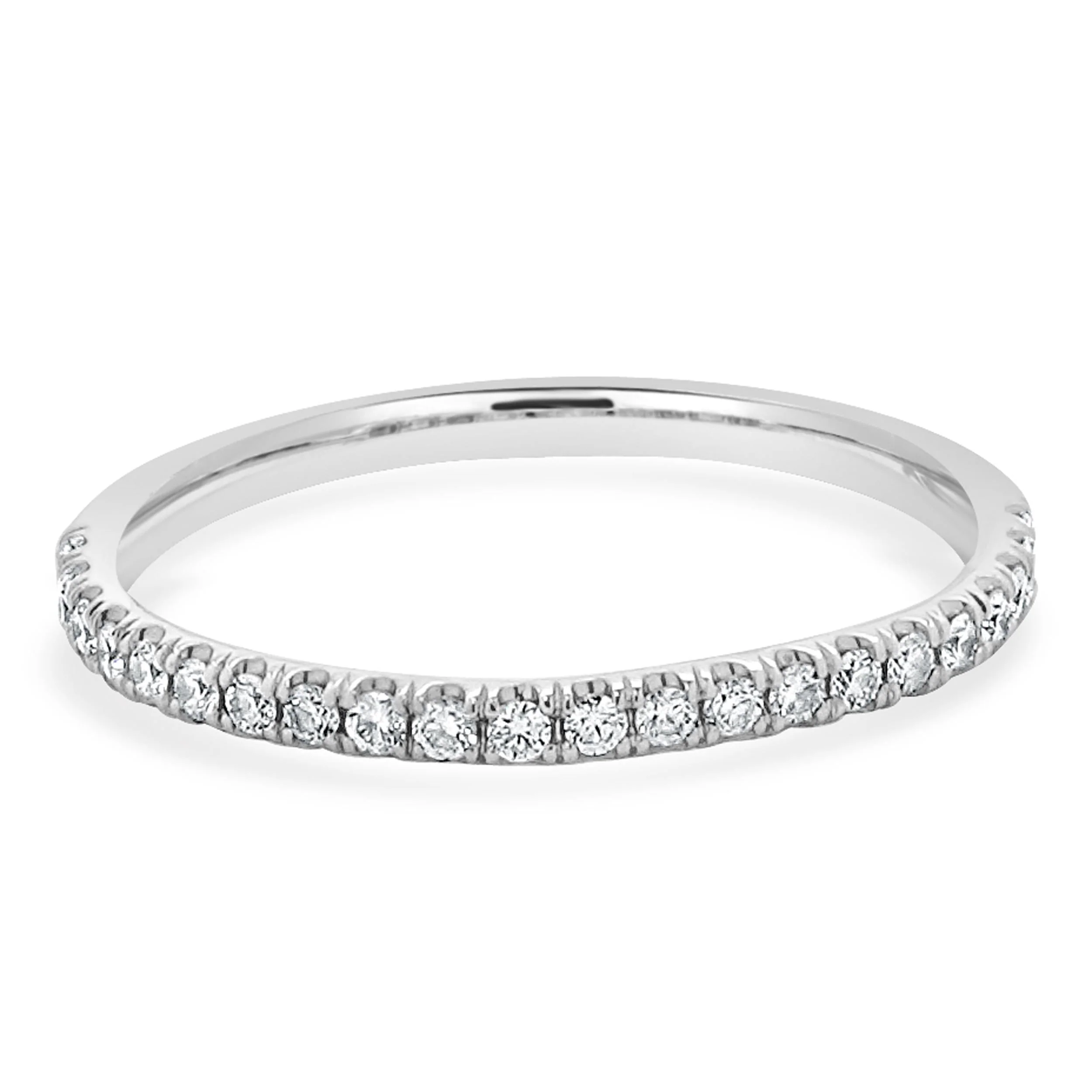 14 Karat White Diamond Band