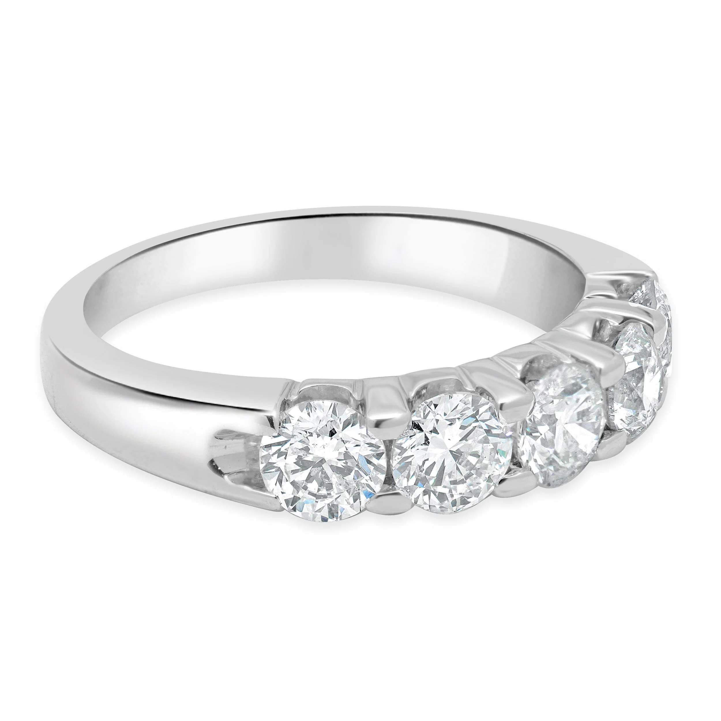 14 Karat White Gold 5 Diamond Band - Image 3