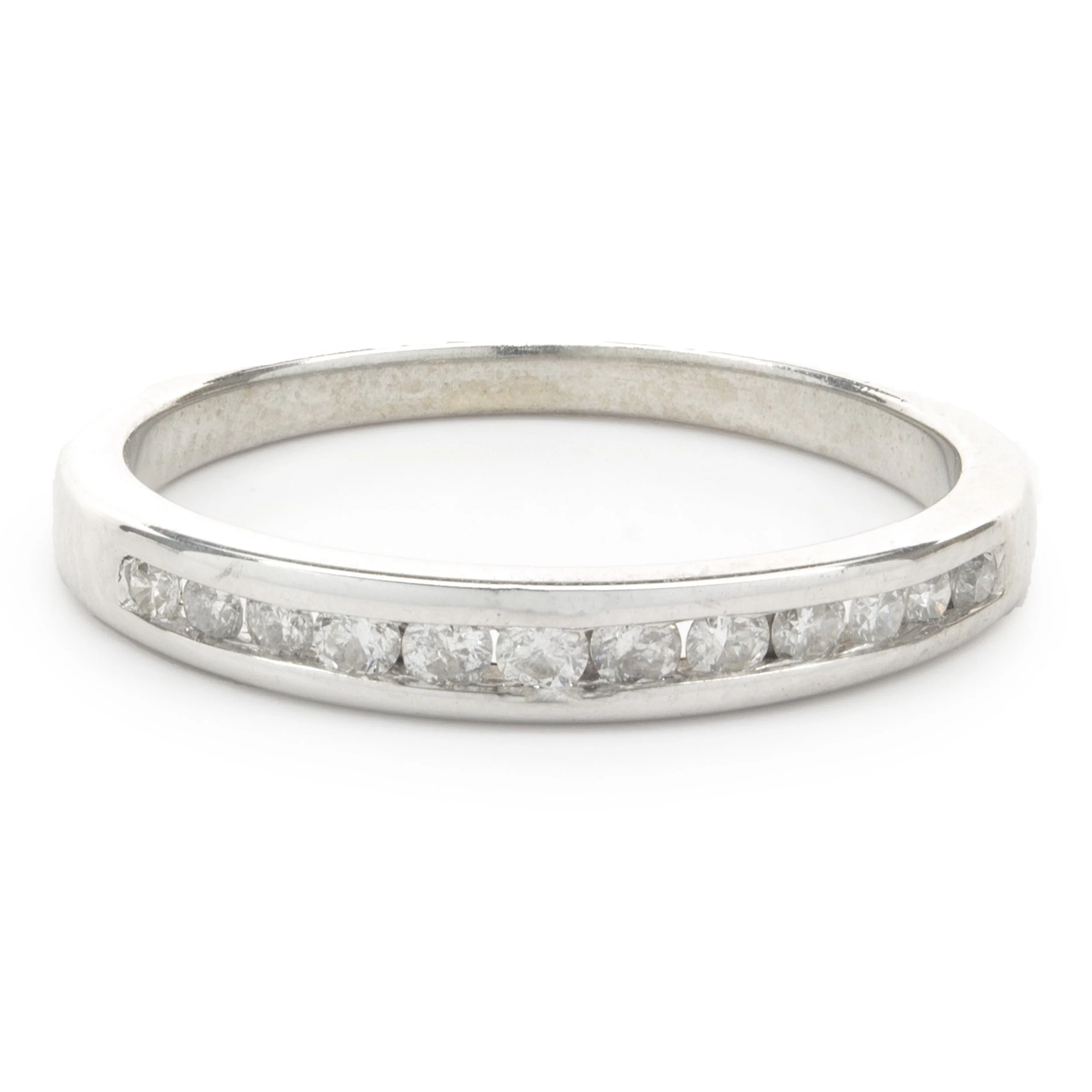 14 Karat White Gold Channel Set Diamond Band