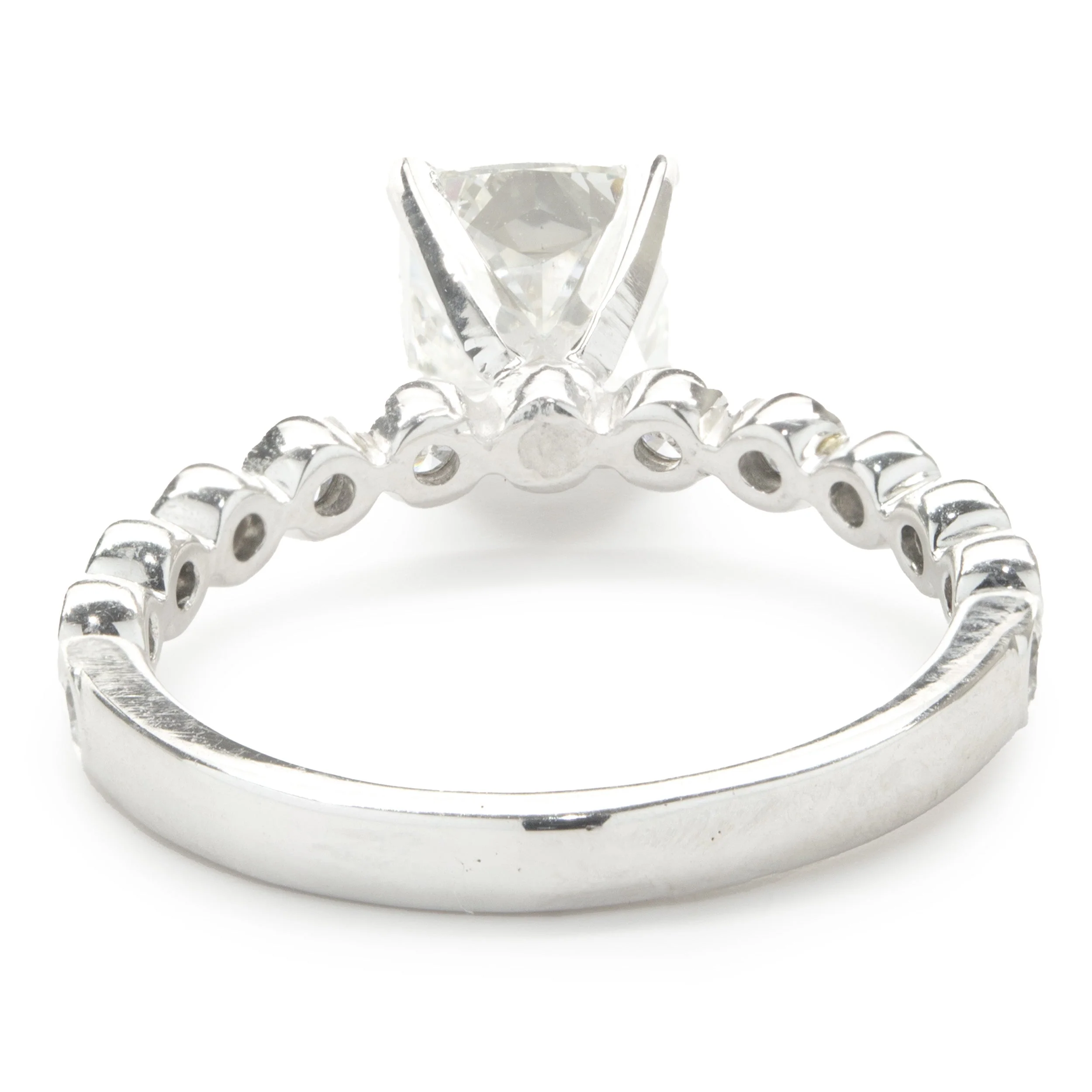 14 Karat White Gold Cushion Cut Diamond Engagement Ring - Image 3