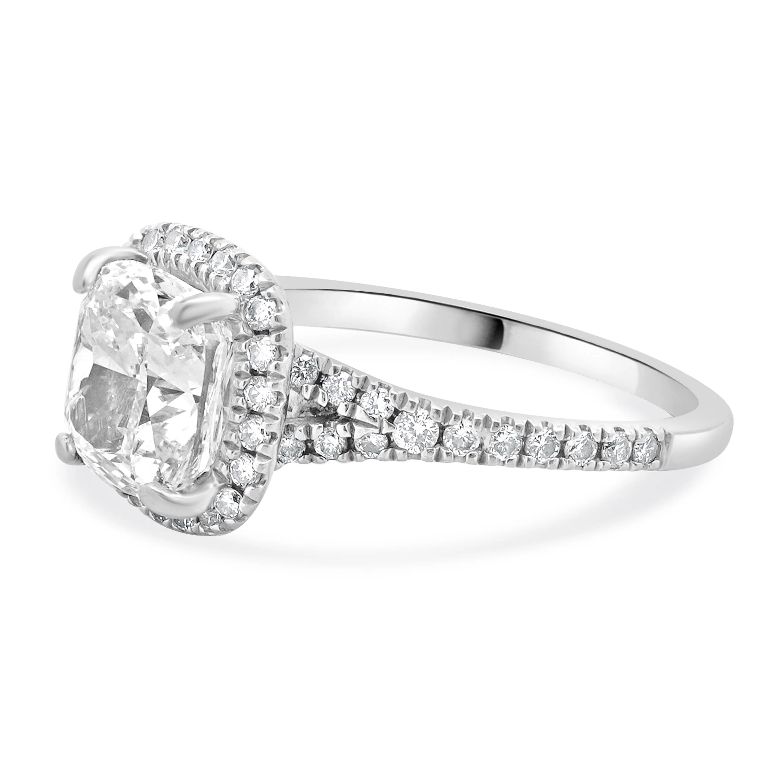 14 Karat White Gold Cushion Cut Diamond Engagement Ring - Image 2