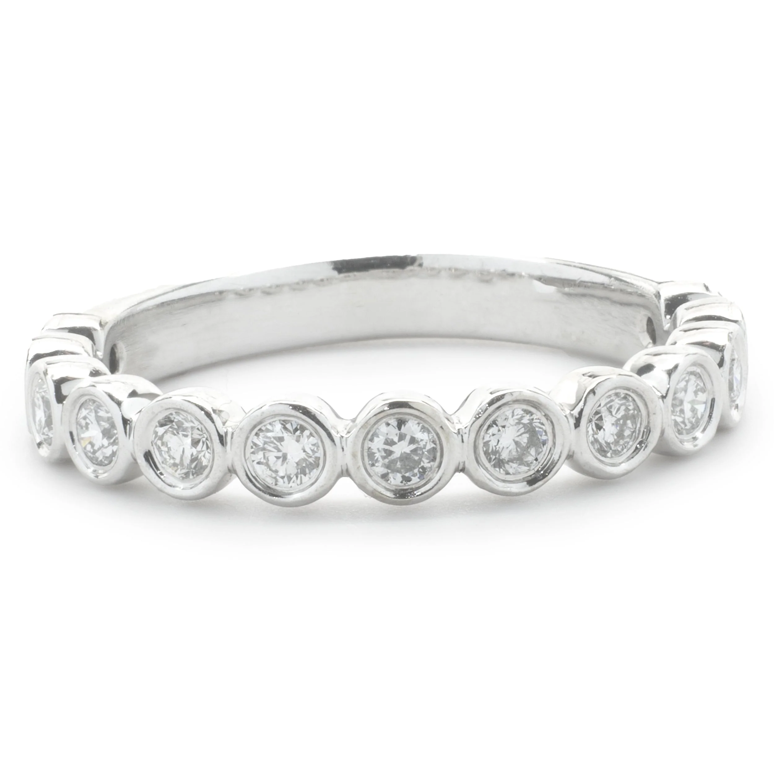 14 Karat White Gold Diamond Band