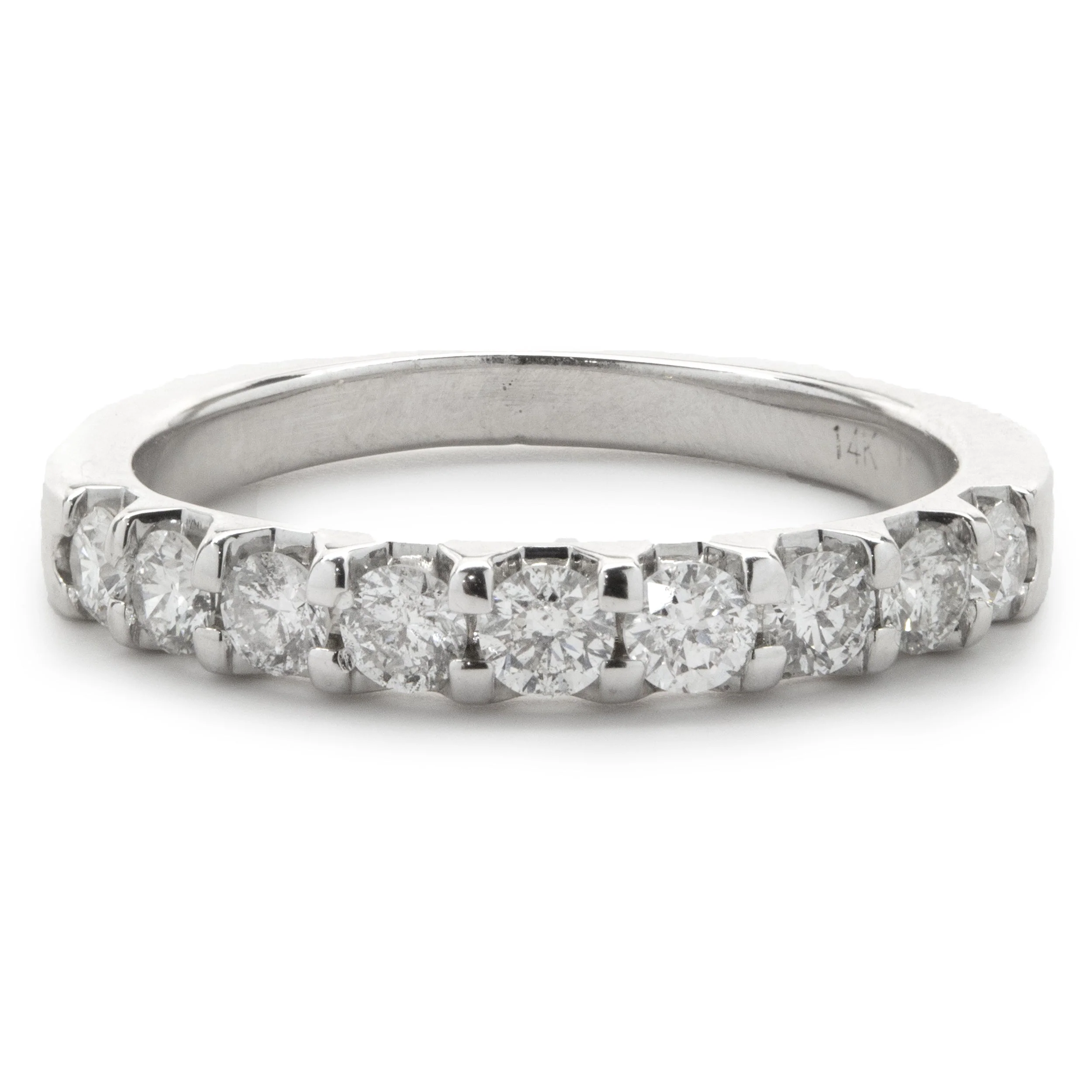 14 Karat White Gold Diamond Band