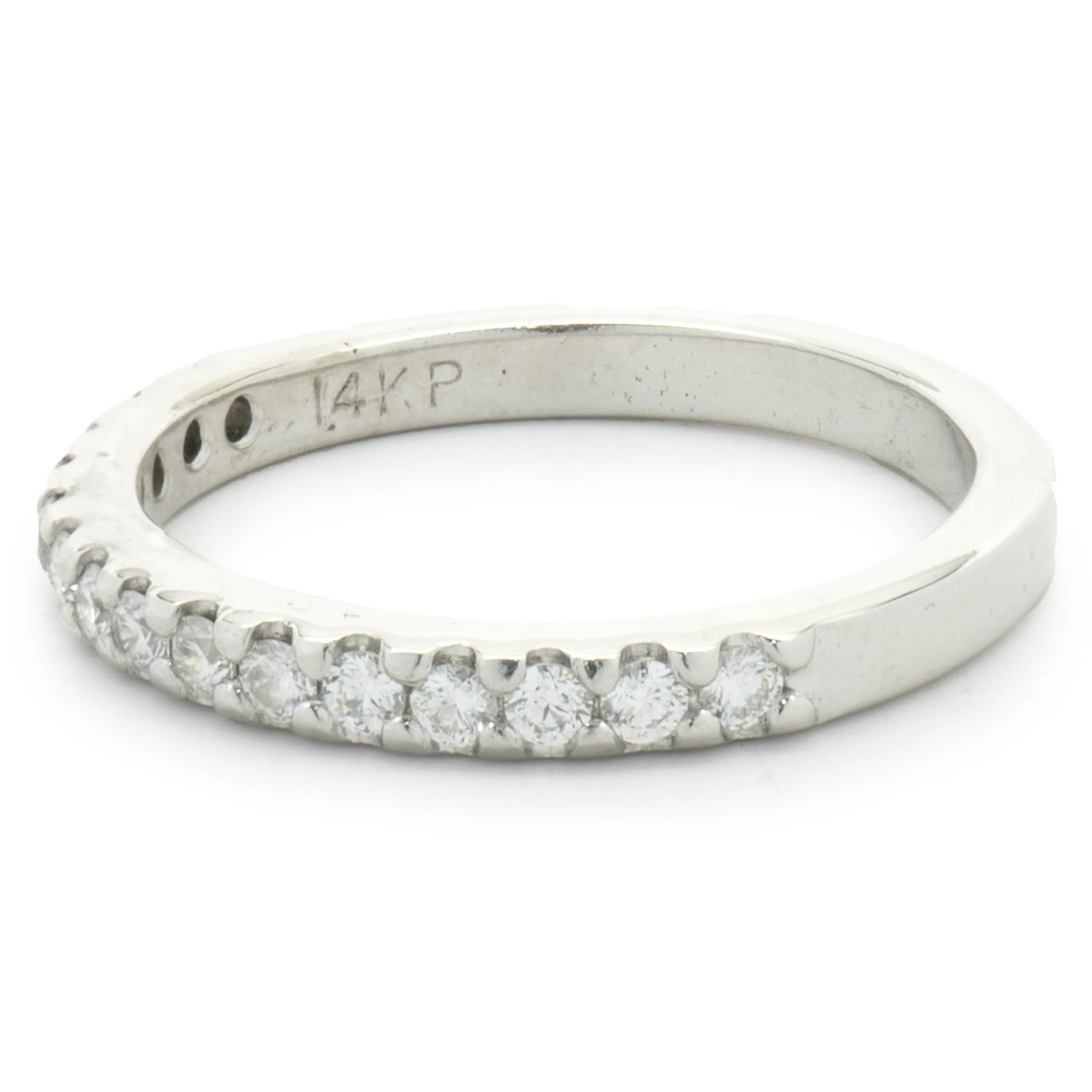 14 Karat White Gold Diamond Band - Image 2