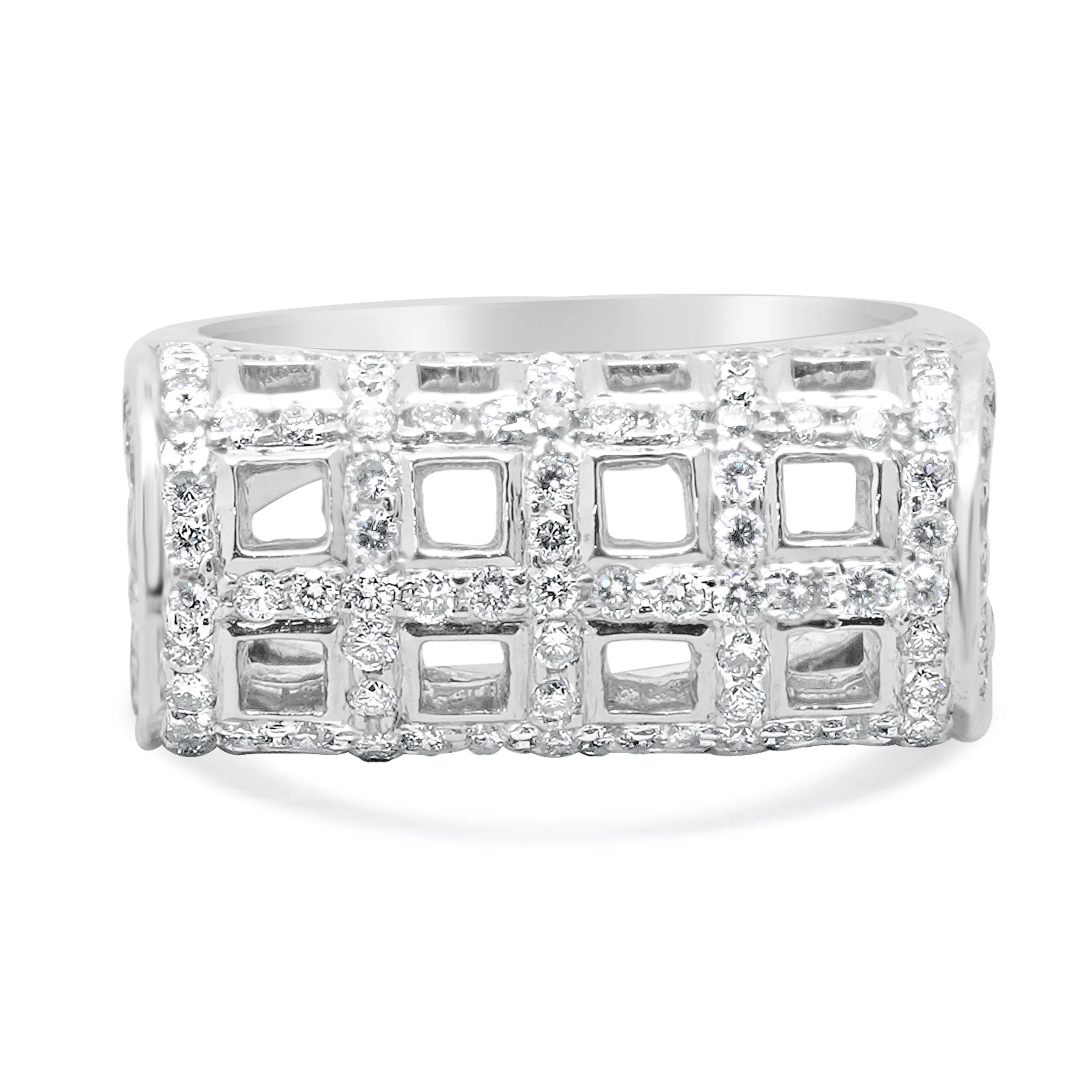 14 Karat White Gold Diamond Cage Ring