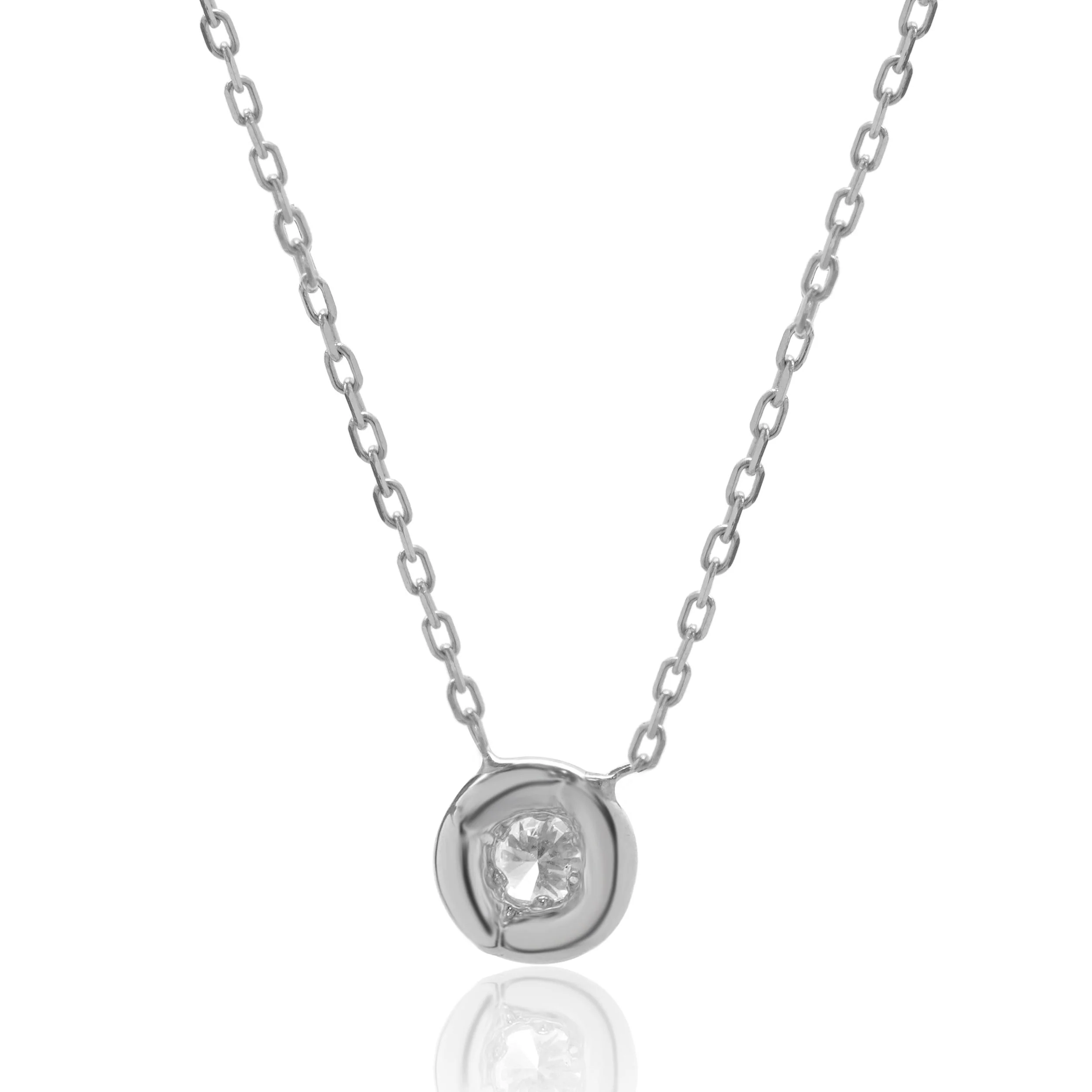 14 Karat White Gold Diamond Cluster Necklace - Image 3