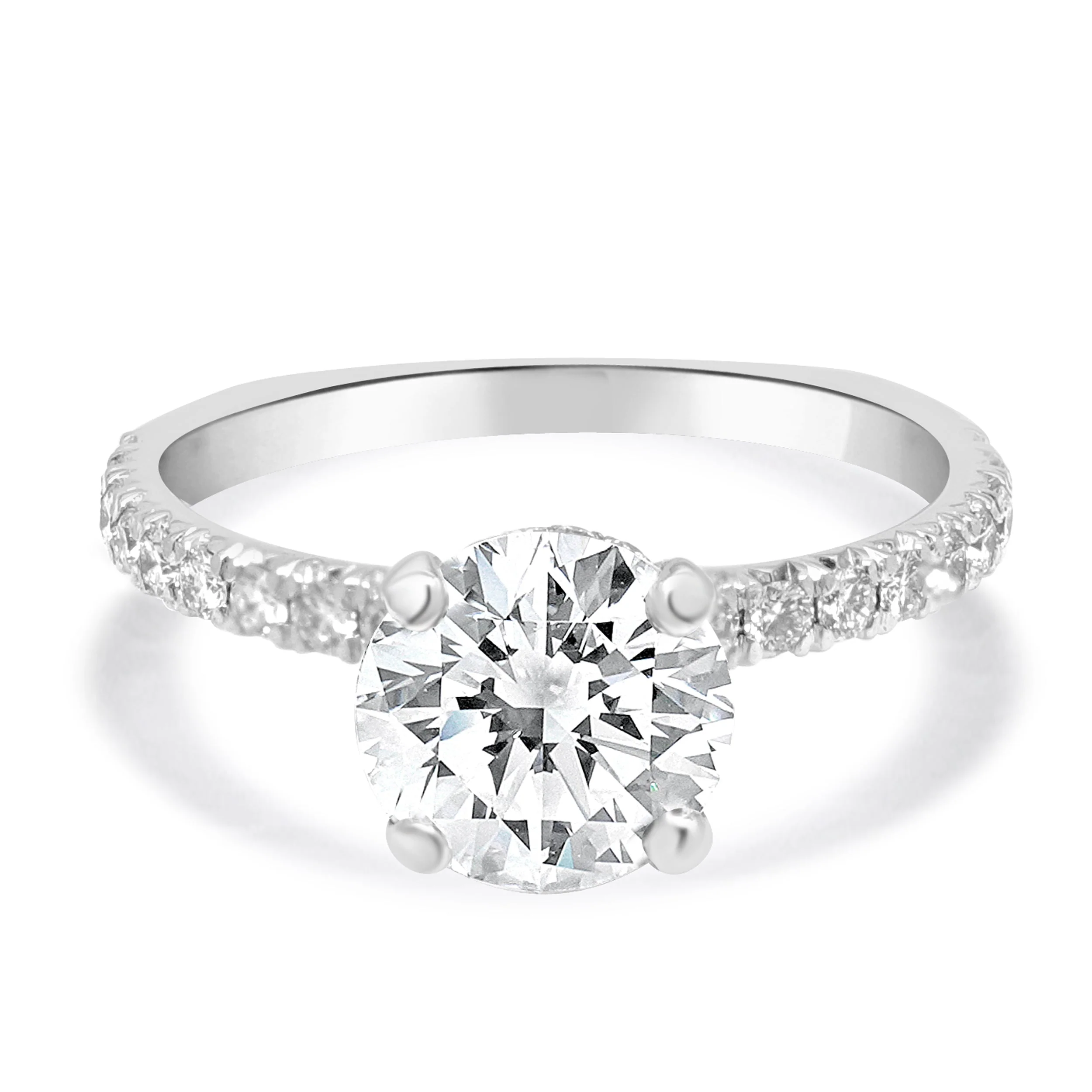 14 Karat White Gold Diamond Engagement Ring