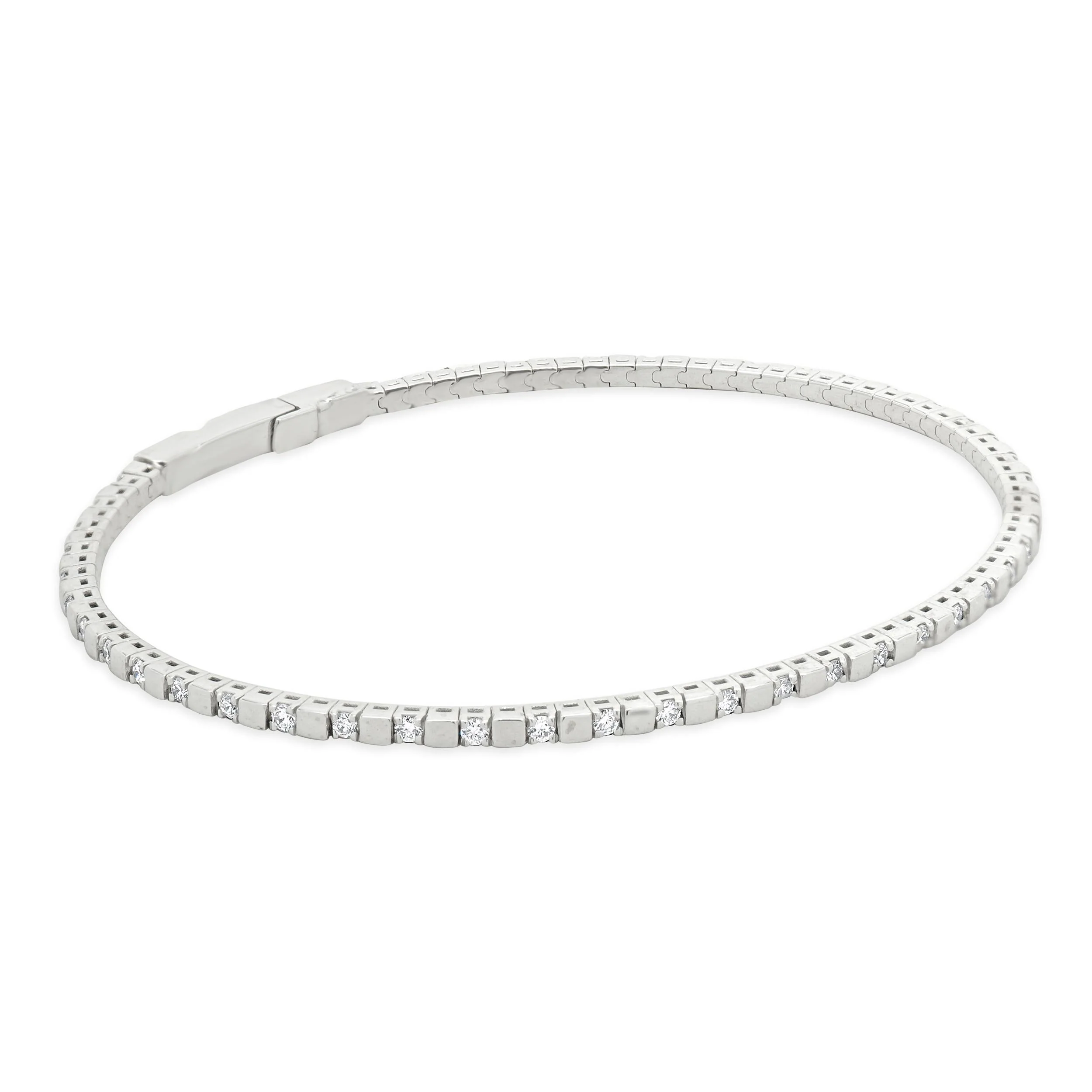 14 Karat White Gold Diamond Flex Bracelet - Image 2