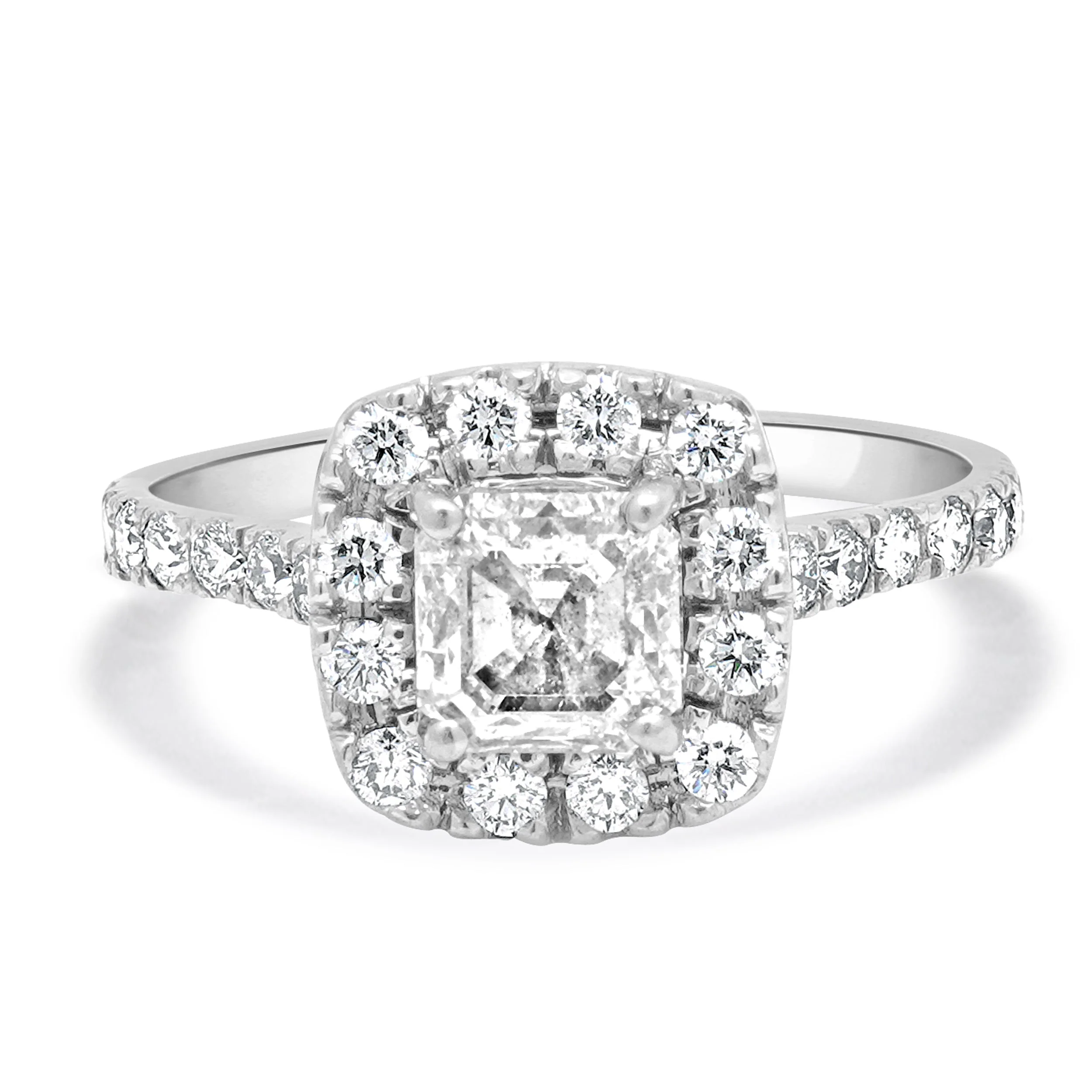 14 Karat White Gold Diamond Halo Engagement Ring