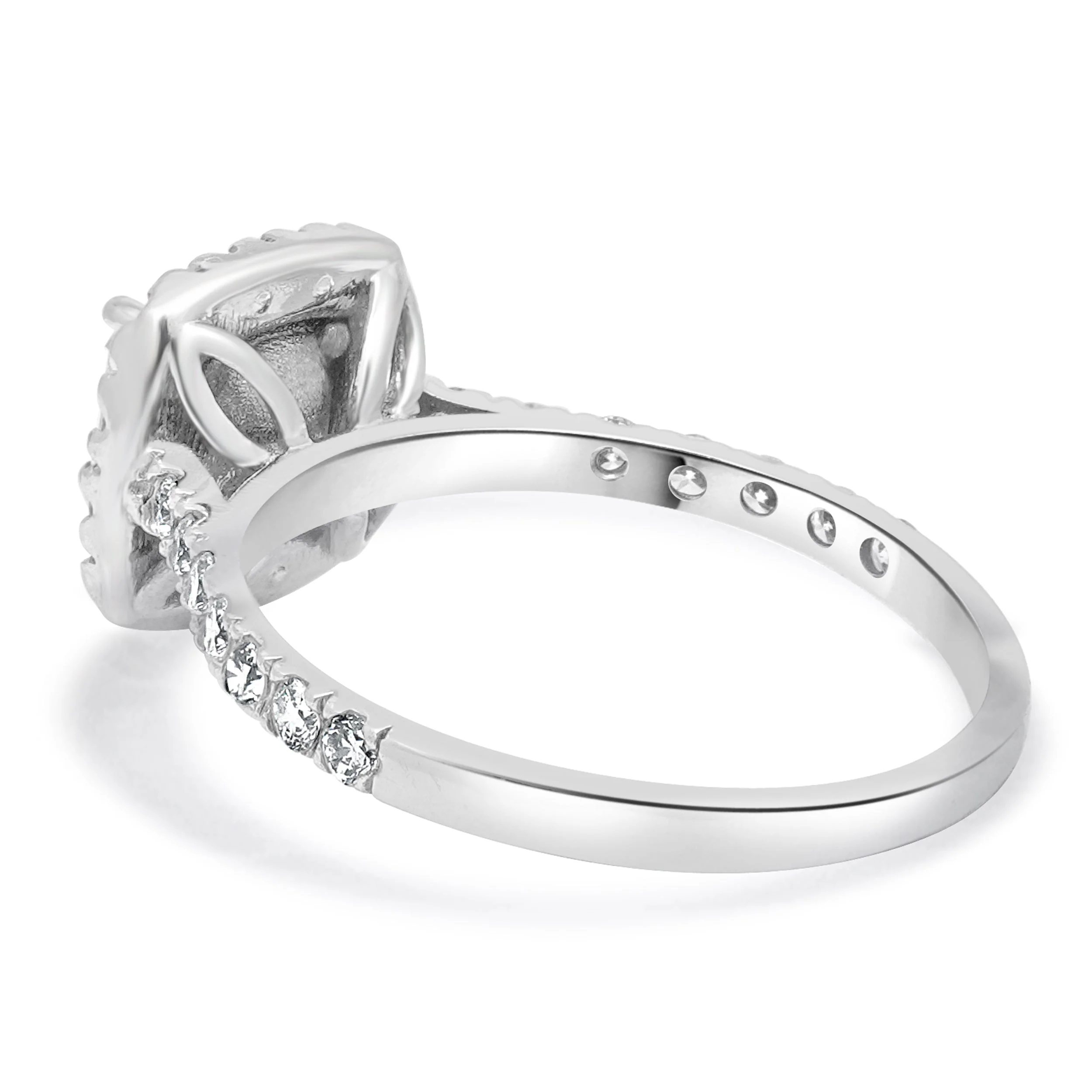14 Karat White Gold Diamond Halo Engagement Ring - Image 3