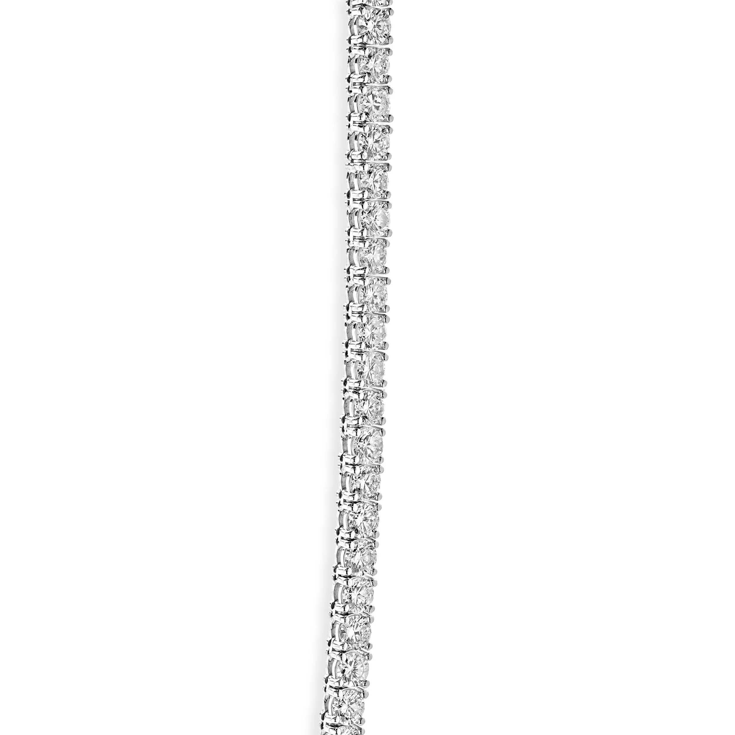 14 Karat White Gold Diamond Inline Tennis Necklace - Image 2