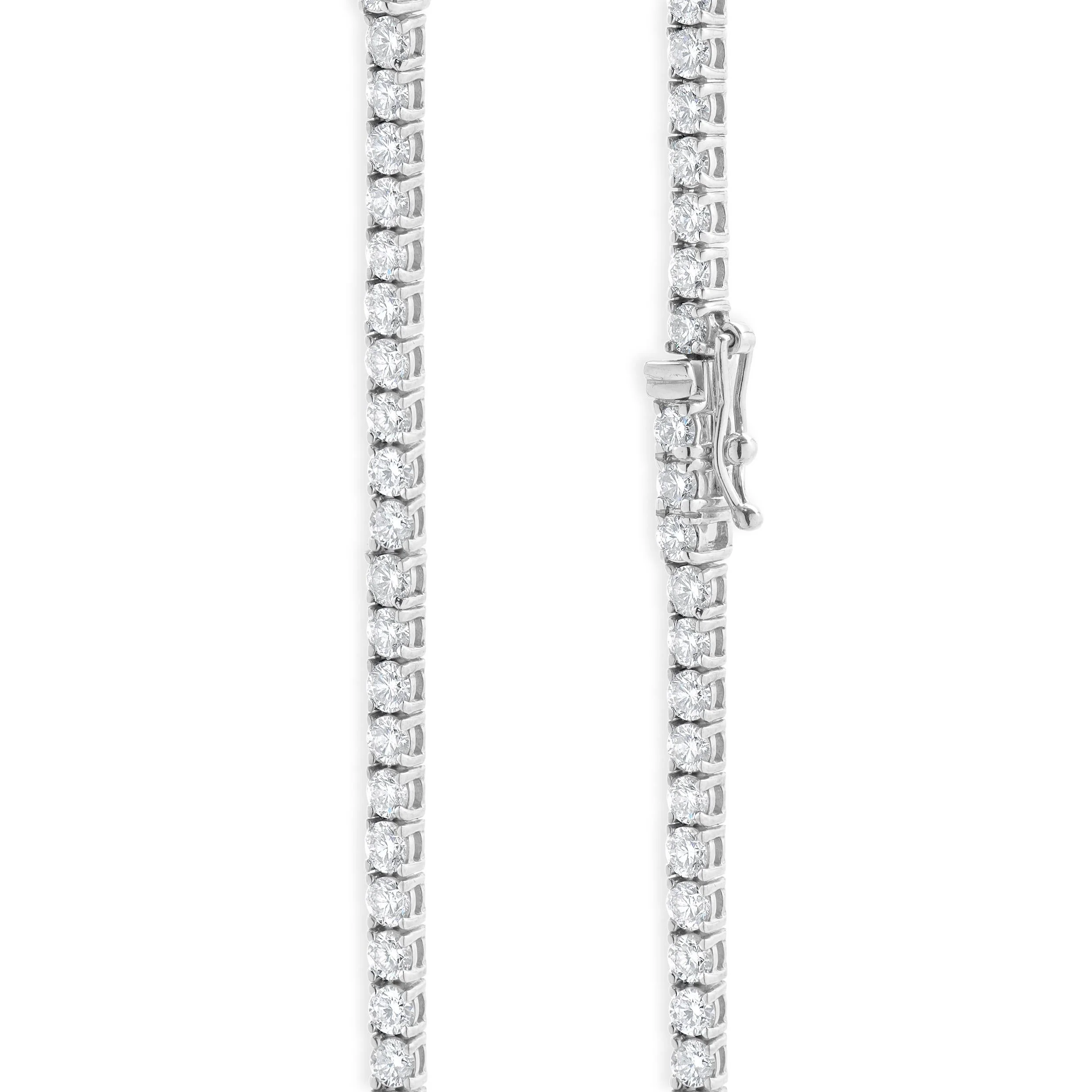 14 Karat White Gold Diamond Inline Tennis Necklace - Image 3