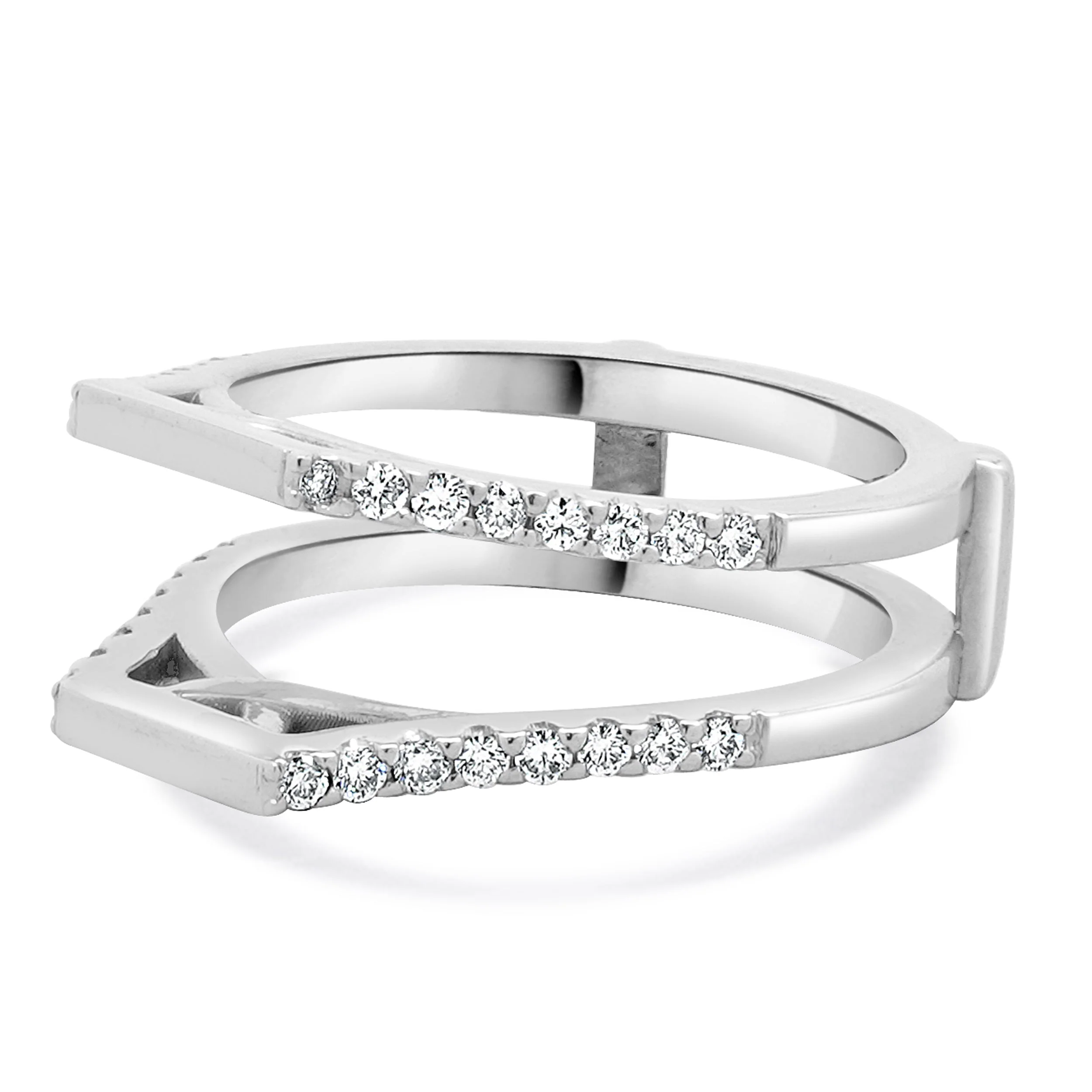 14 Karat White Gold Diamond Ring Guard - Image 2