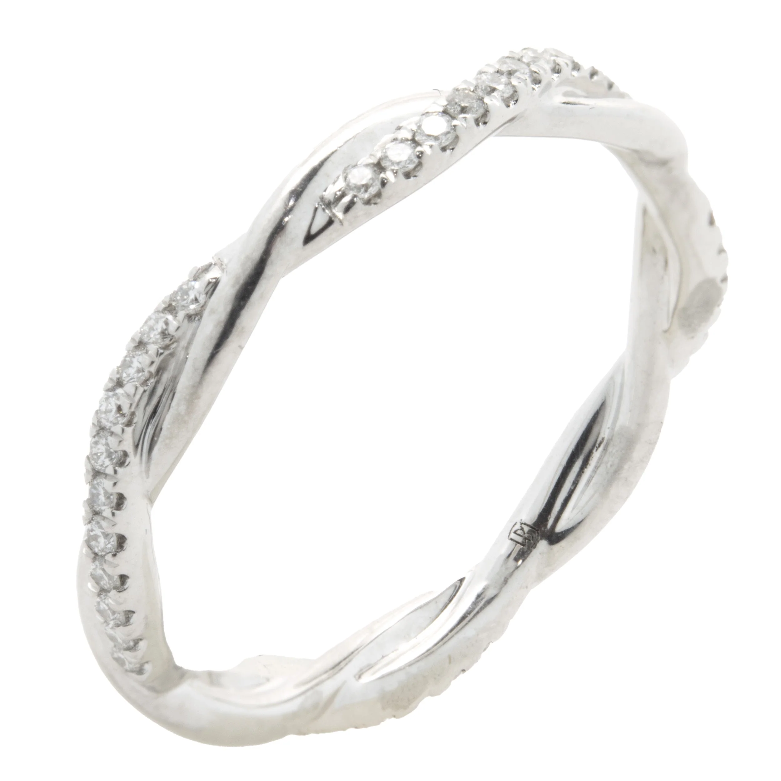 14 Karat White Gold Diamond Twist Band - Image 4