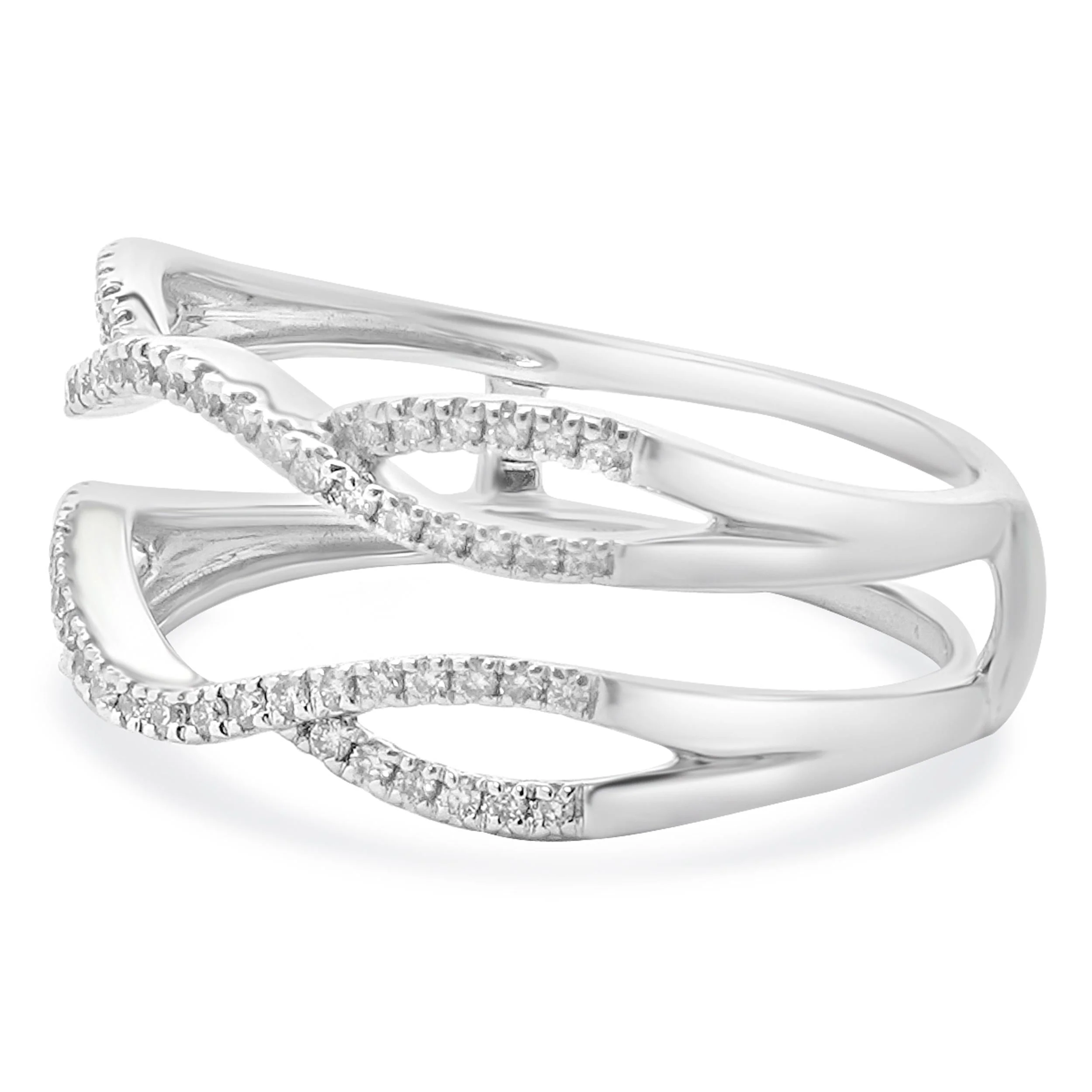 14 Karat White Gold Diamond Twist Ring Guard - Image 2