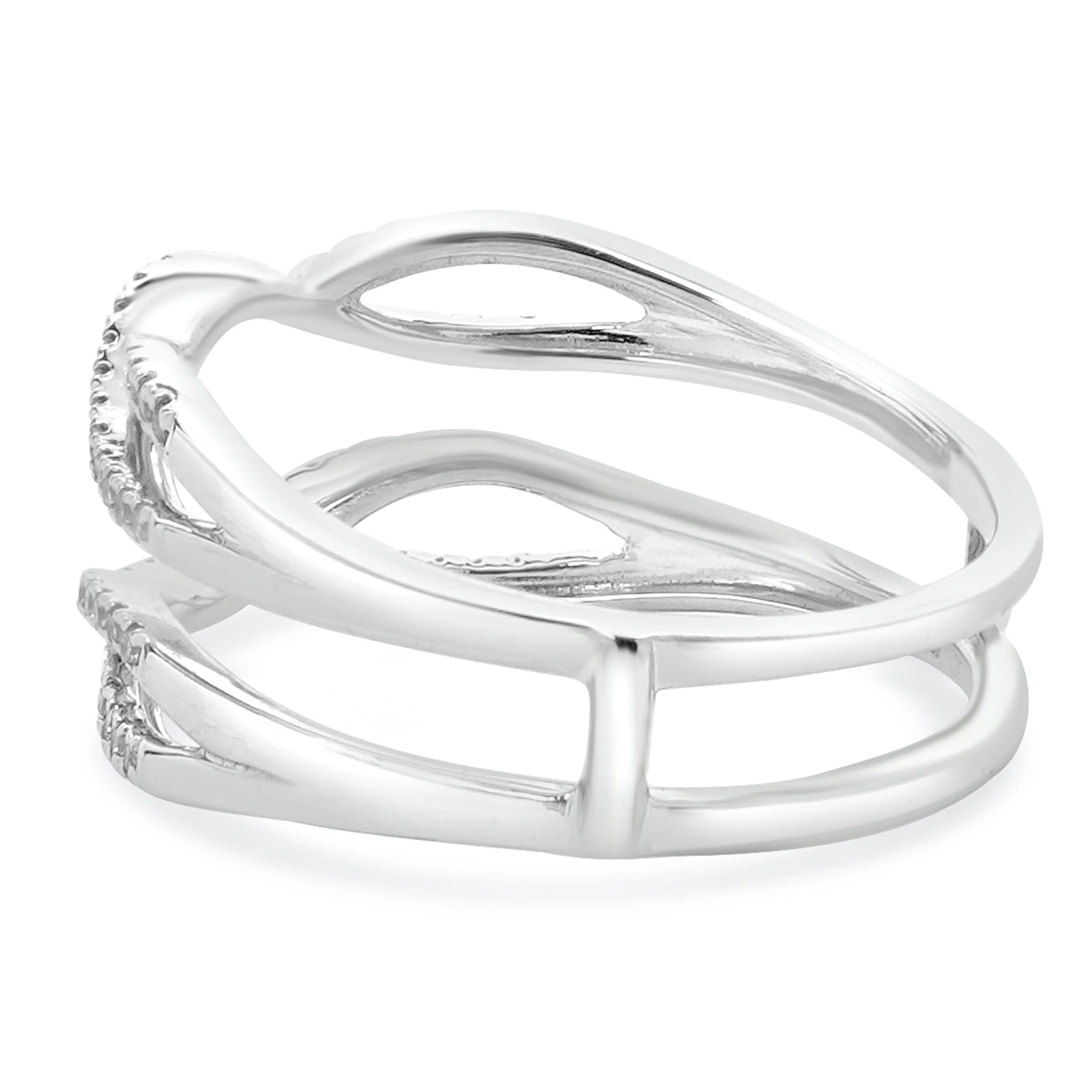 14 Karat White Gold Diamond Twist Ring Guard - Image 4