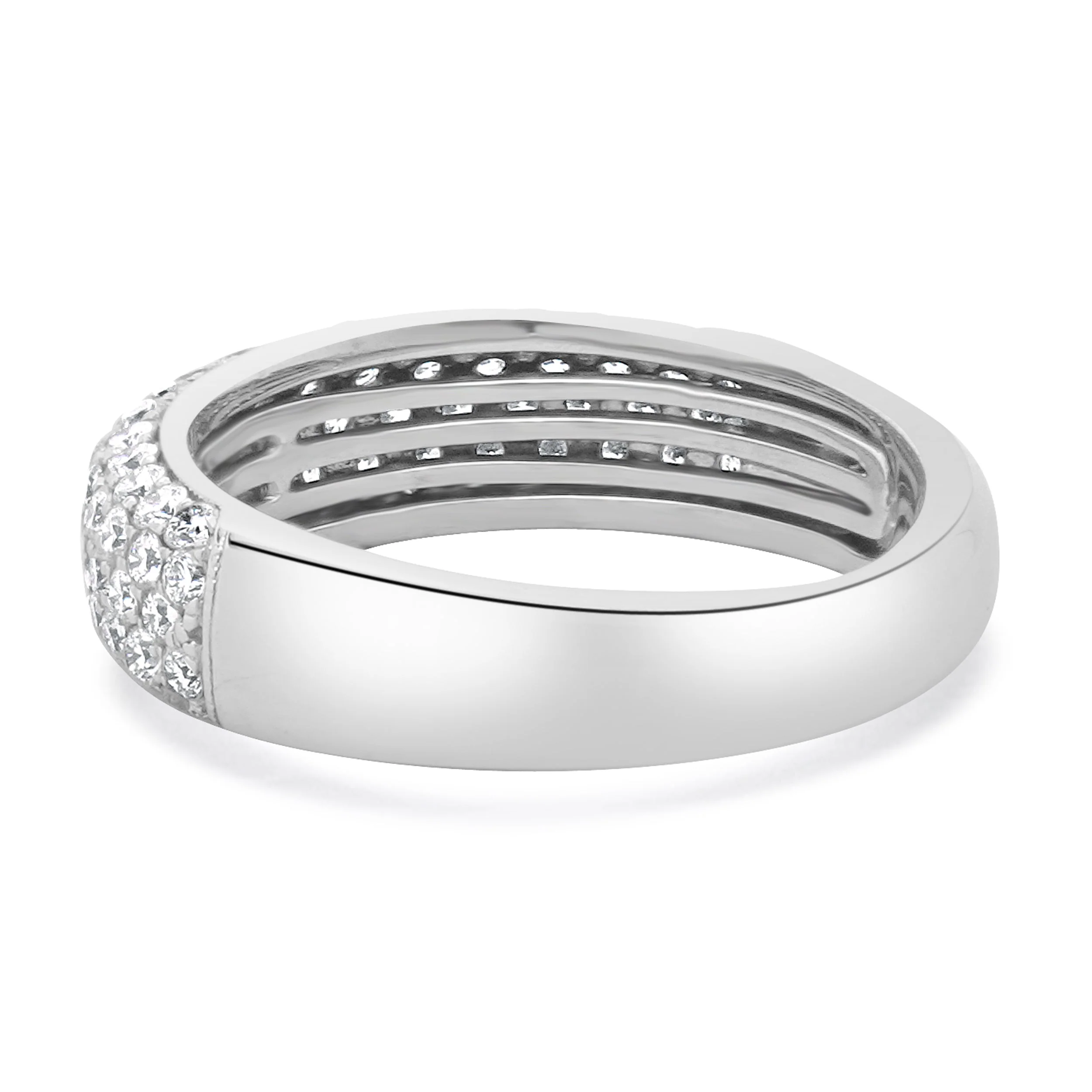 14 Karat White Gold Five Row Pave Diamond Band - Image 4