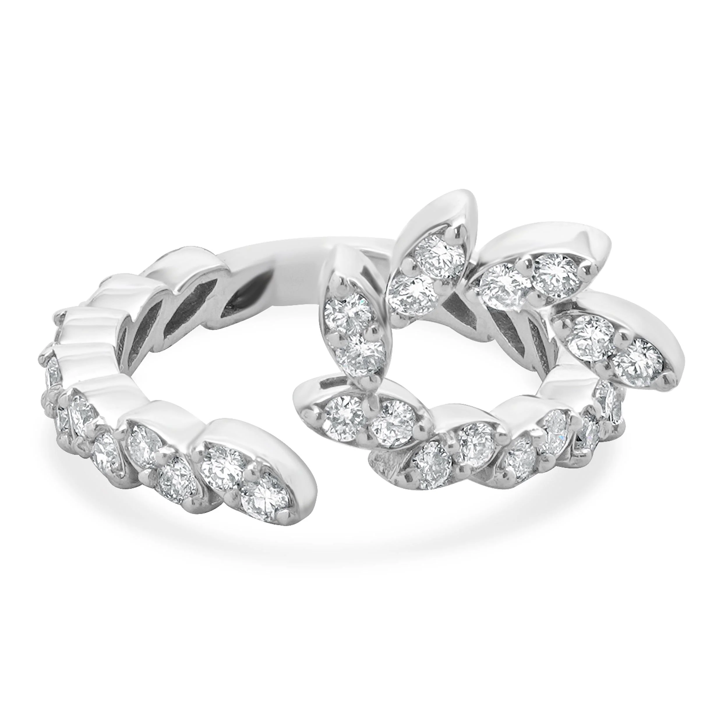 14 Karat White Gold Flexible Diamond Serpenti Ring