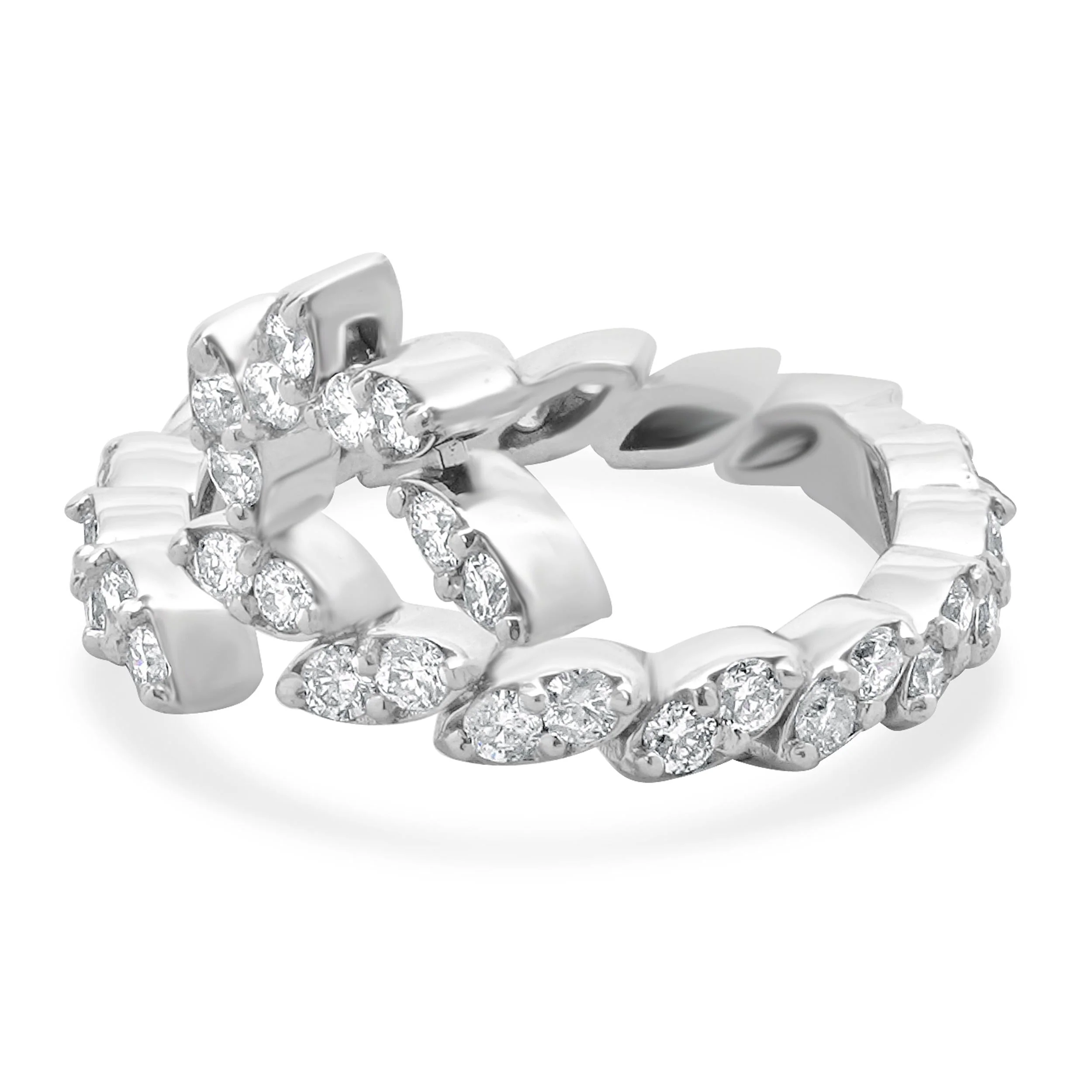14 Karat White Gold Flexible Diamond Serpenti Ring - Image 2