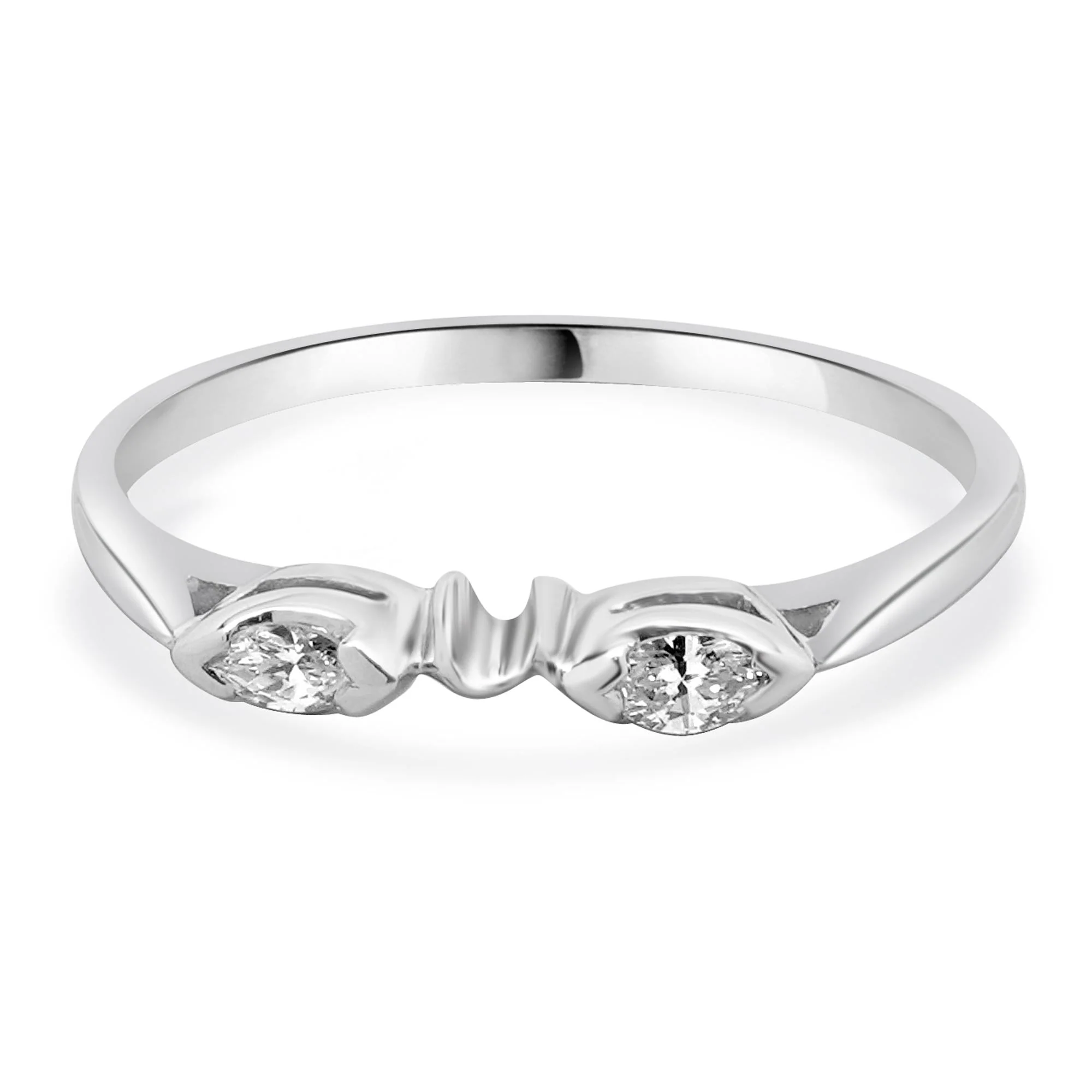 14 Karat White Gold Marquise Cut Diamond Band