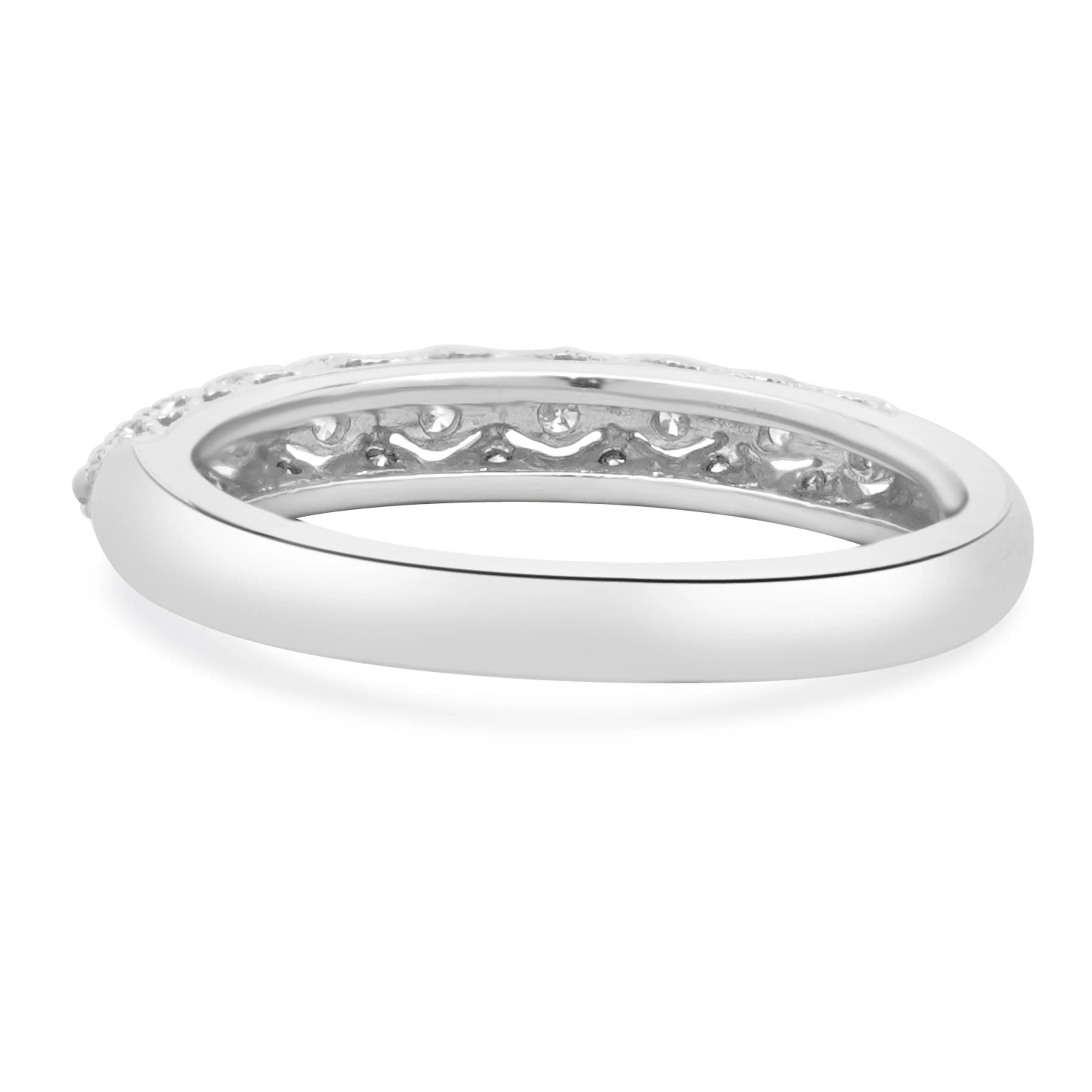 14 Karat White Gold Milgrain Diamond Band - Image 3