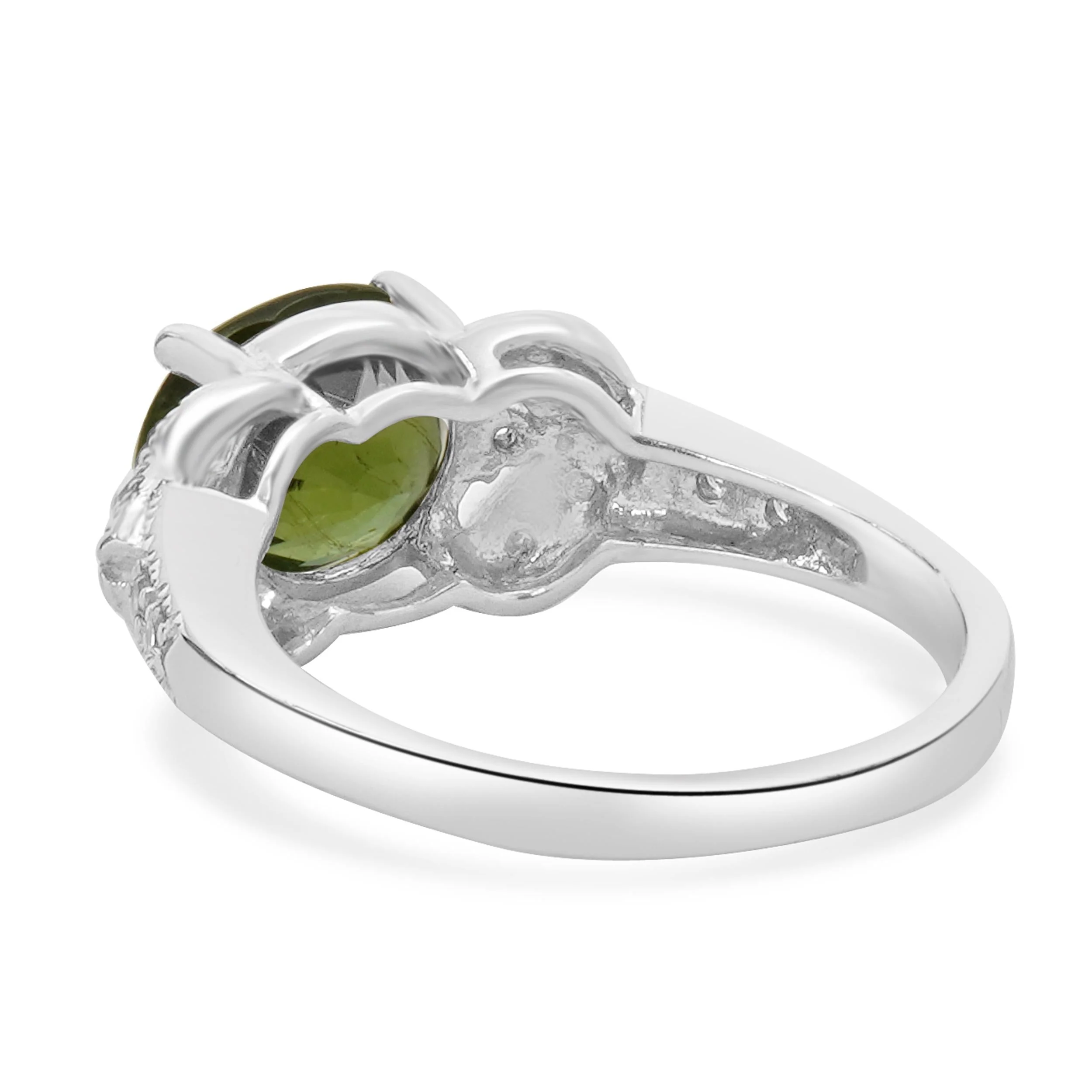 14 Karat White Gold Paraiba Cuprian Tourmaline and Diamond Ring - Image 4