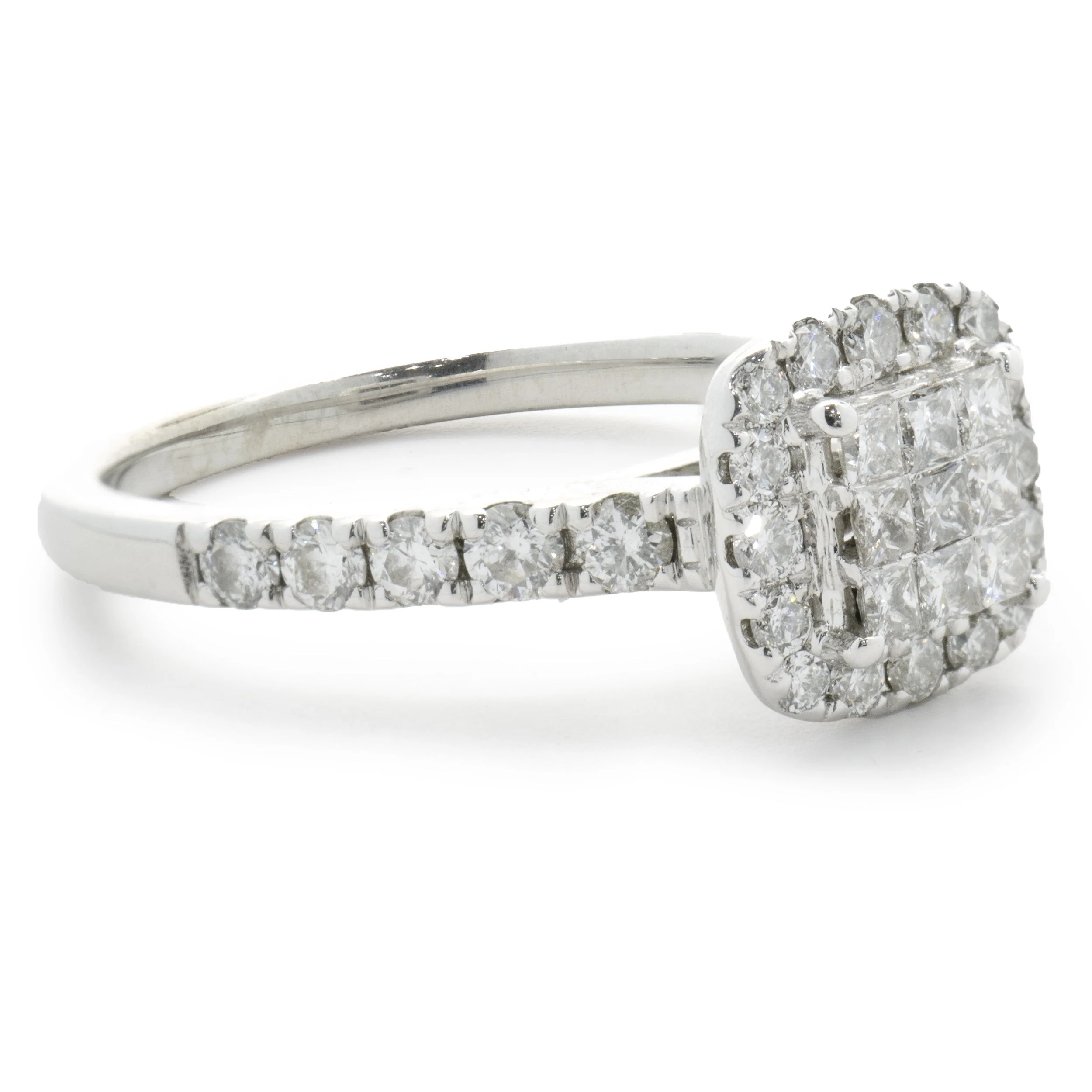 14 Karat White Gold Pave Diamond Engagement Ring - Image 4