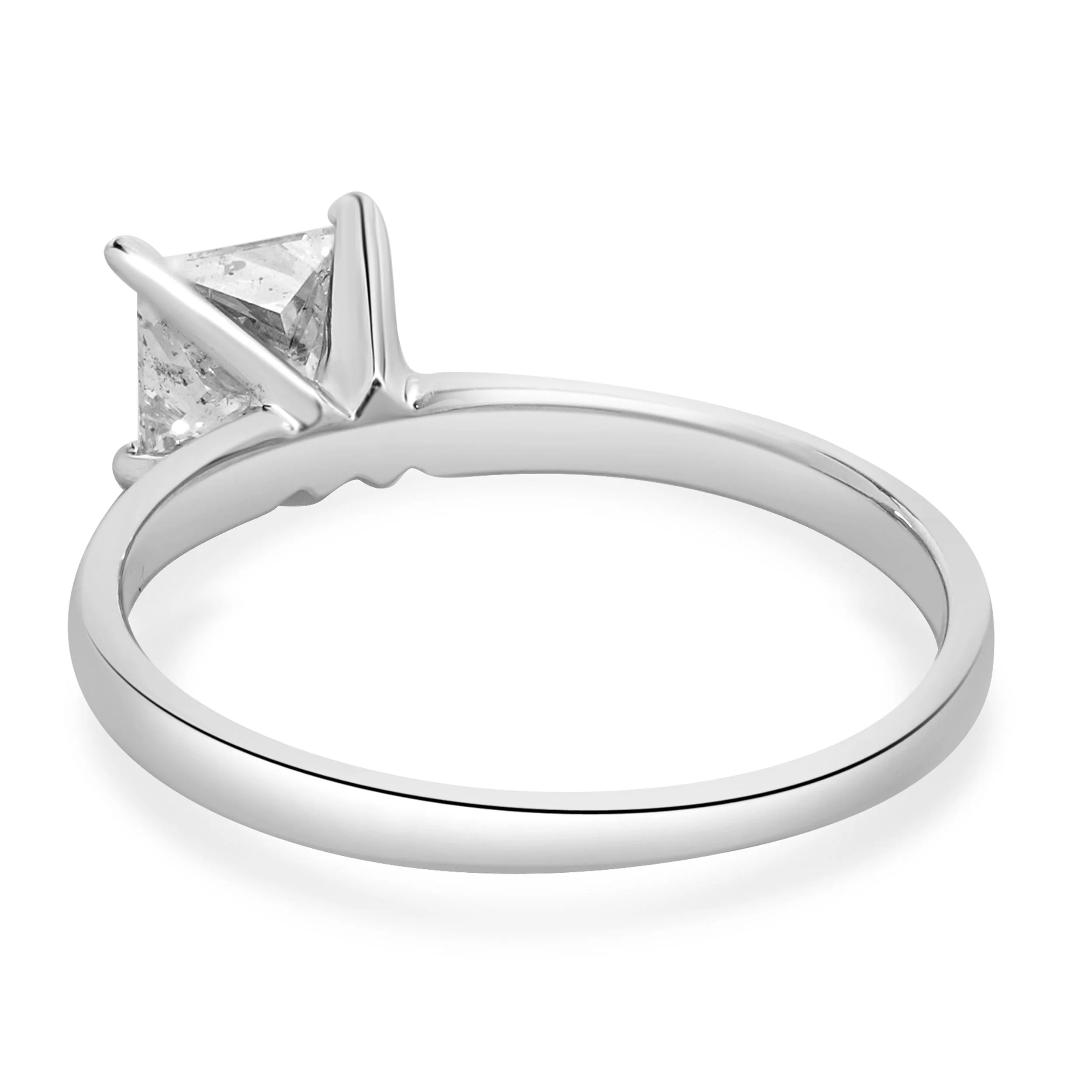 14 Karat White Gold Princess Cut Diamond Engagement Ring - Image 3