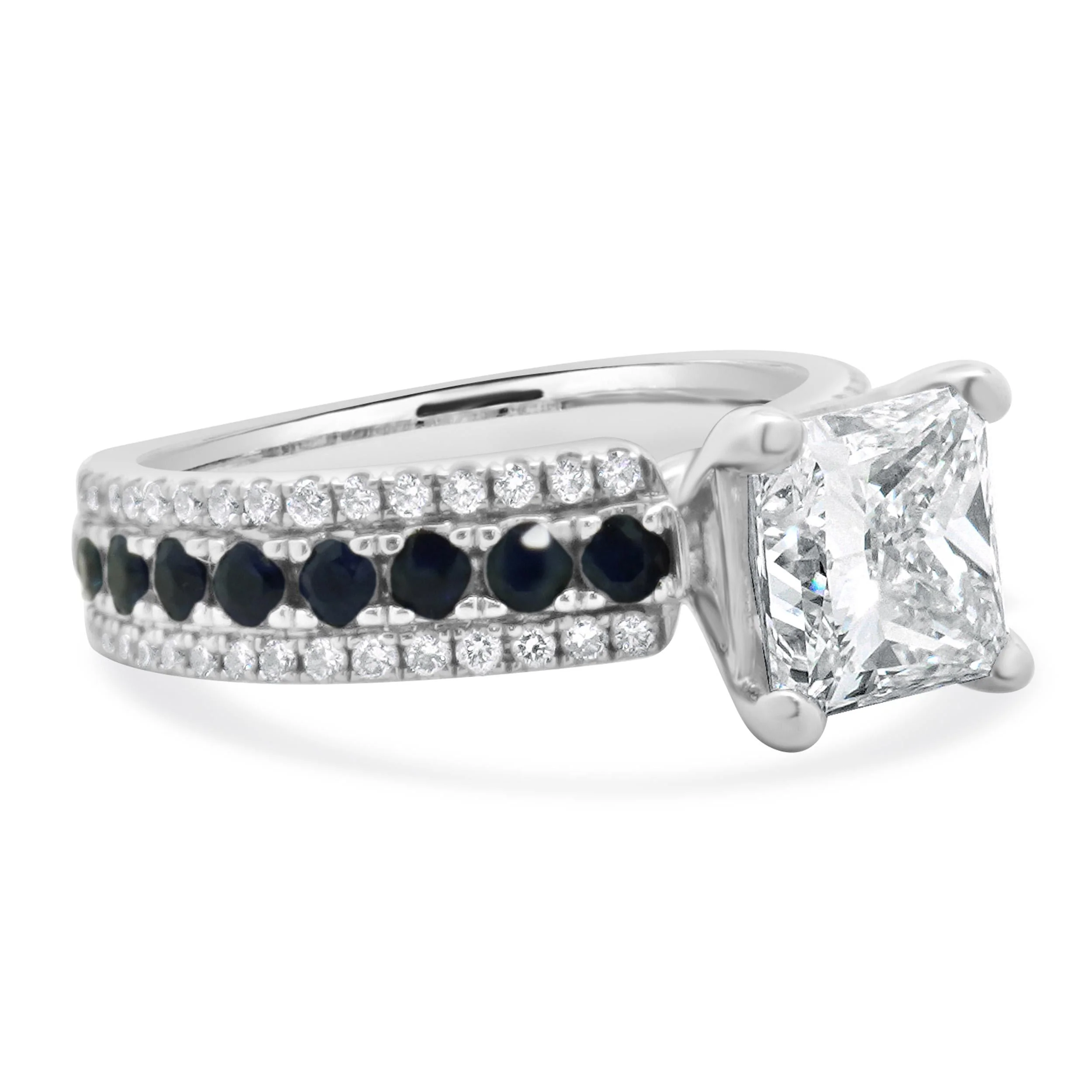 14 Karat White Gold Princess Cut Diamond Engagement Ring - Image 4