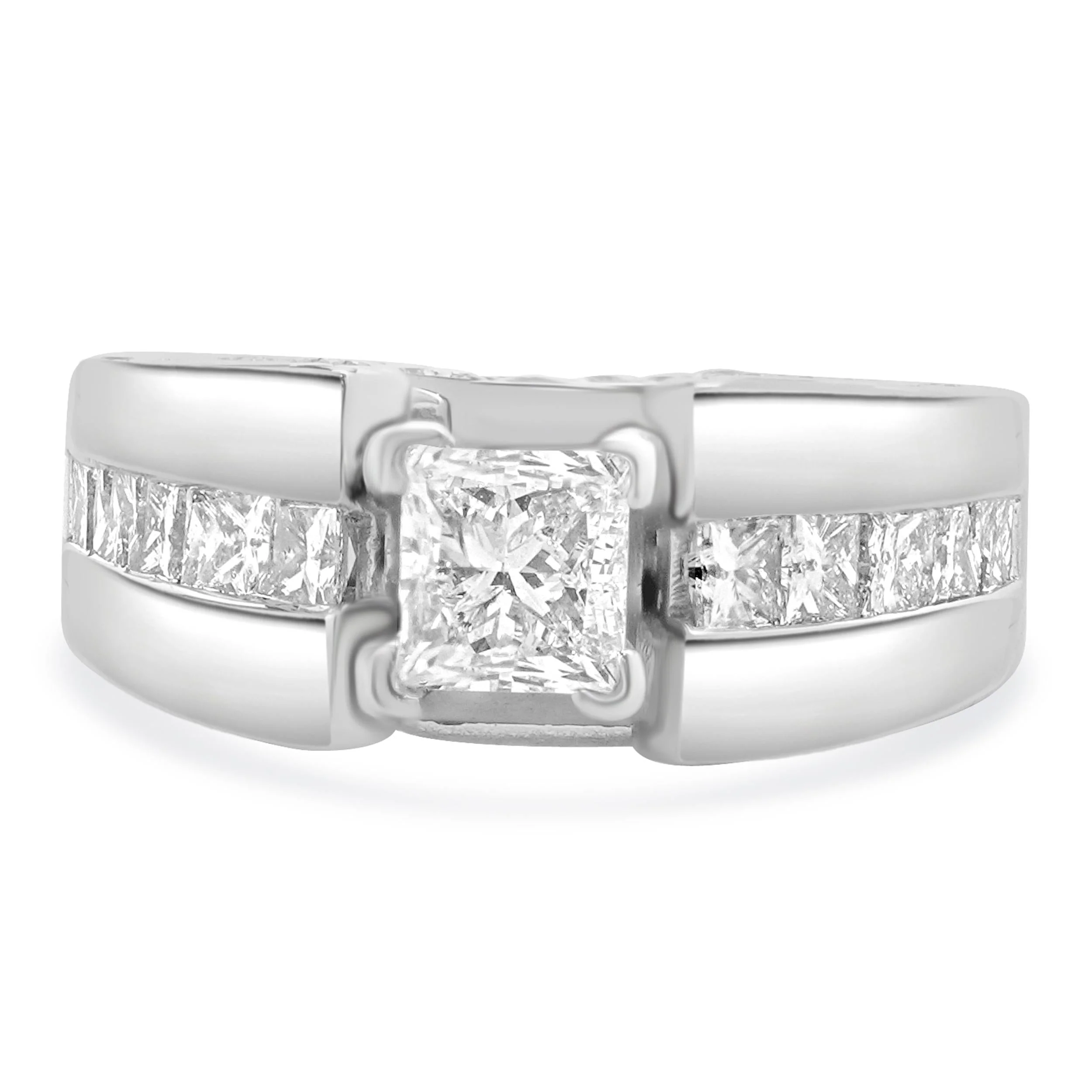 14 Karat White Gold Princess Cut Diamond Engagement Ring