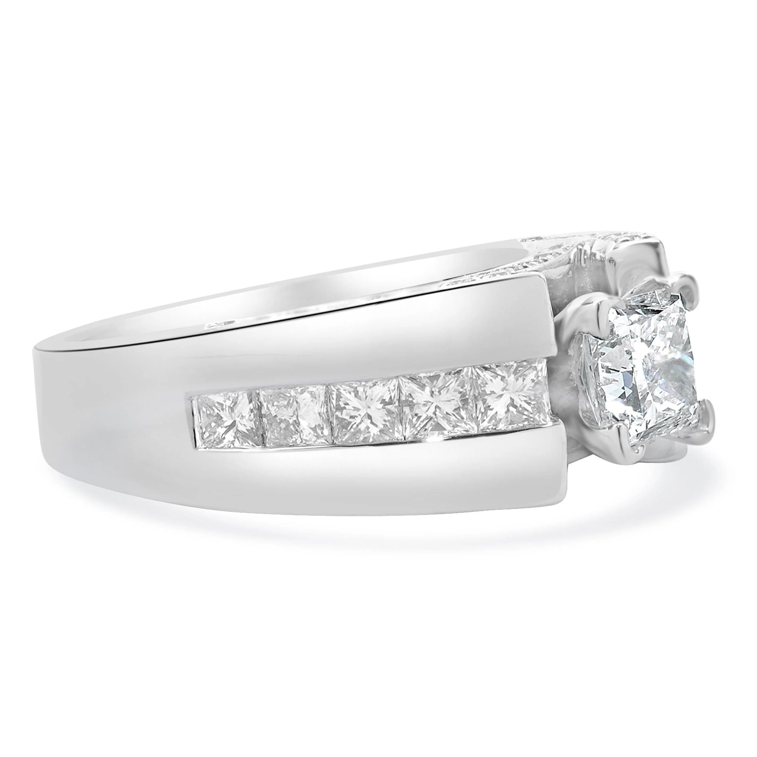 14 Karat White Gold Princess Cut Diamond Engagement Ring - Image 3