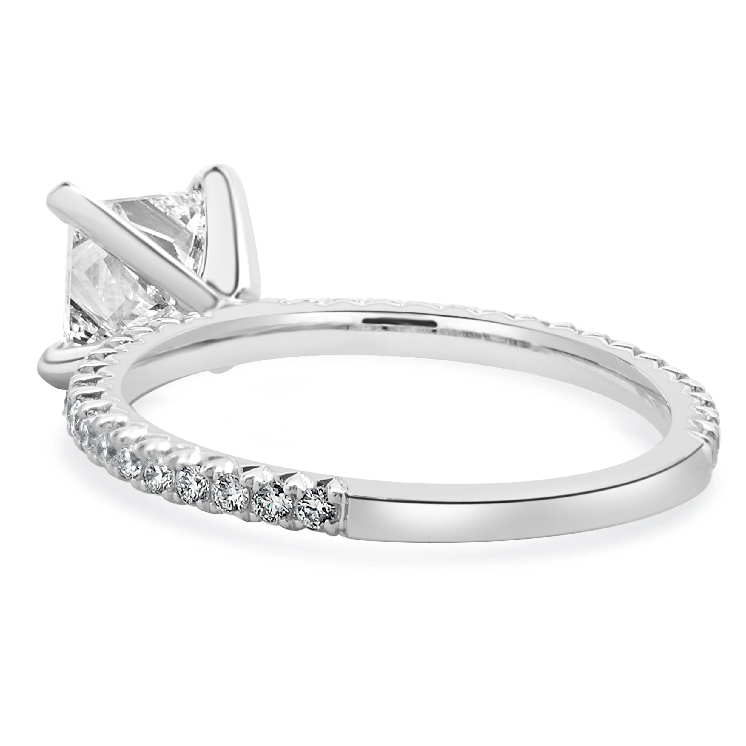 14 Karat White Gold Princess Cut Diamond Engagement Ring - Image 3
