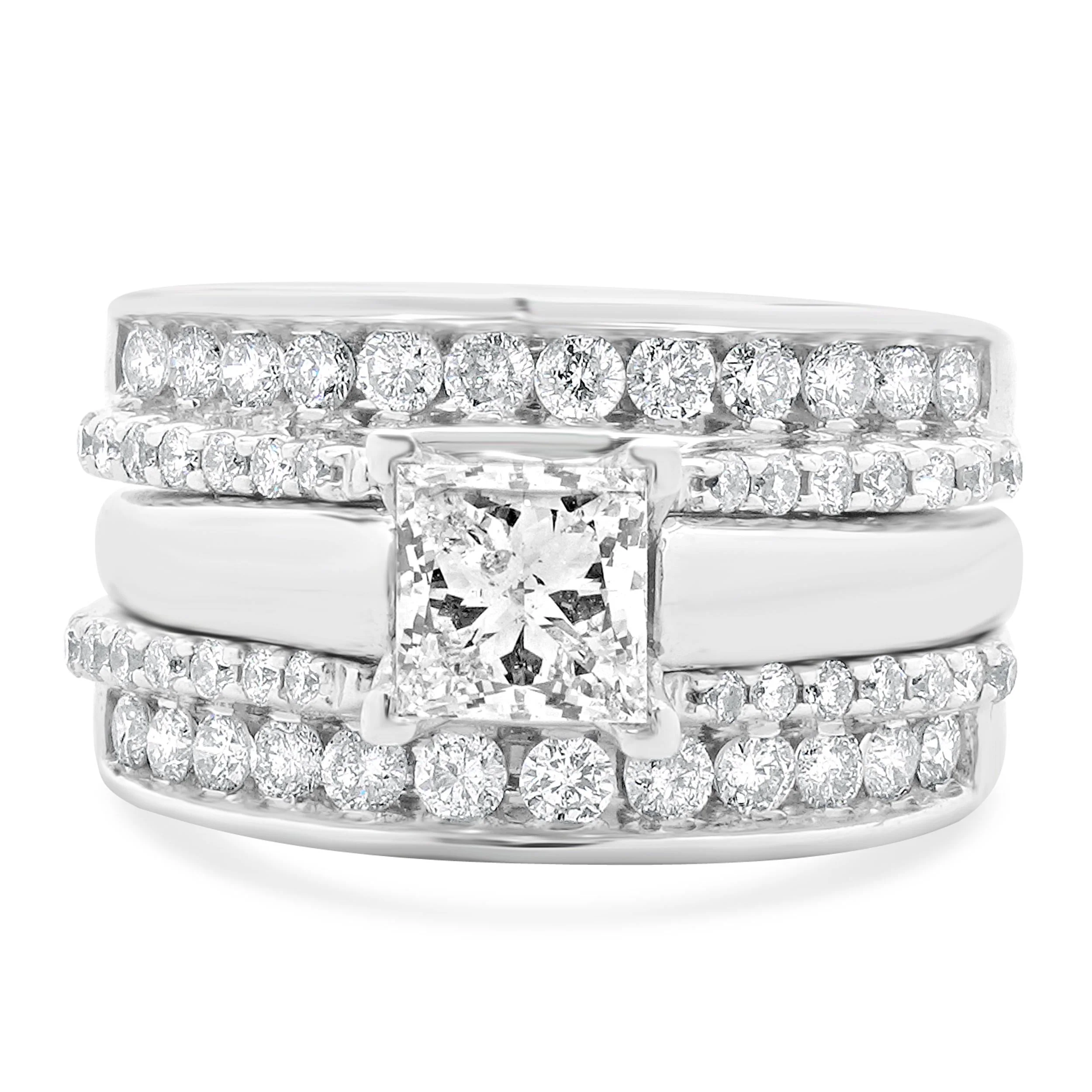 14 Karat White Gold Princess Cut Diamond Engagement Ring