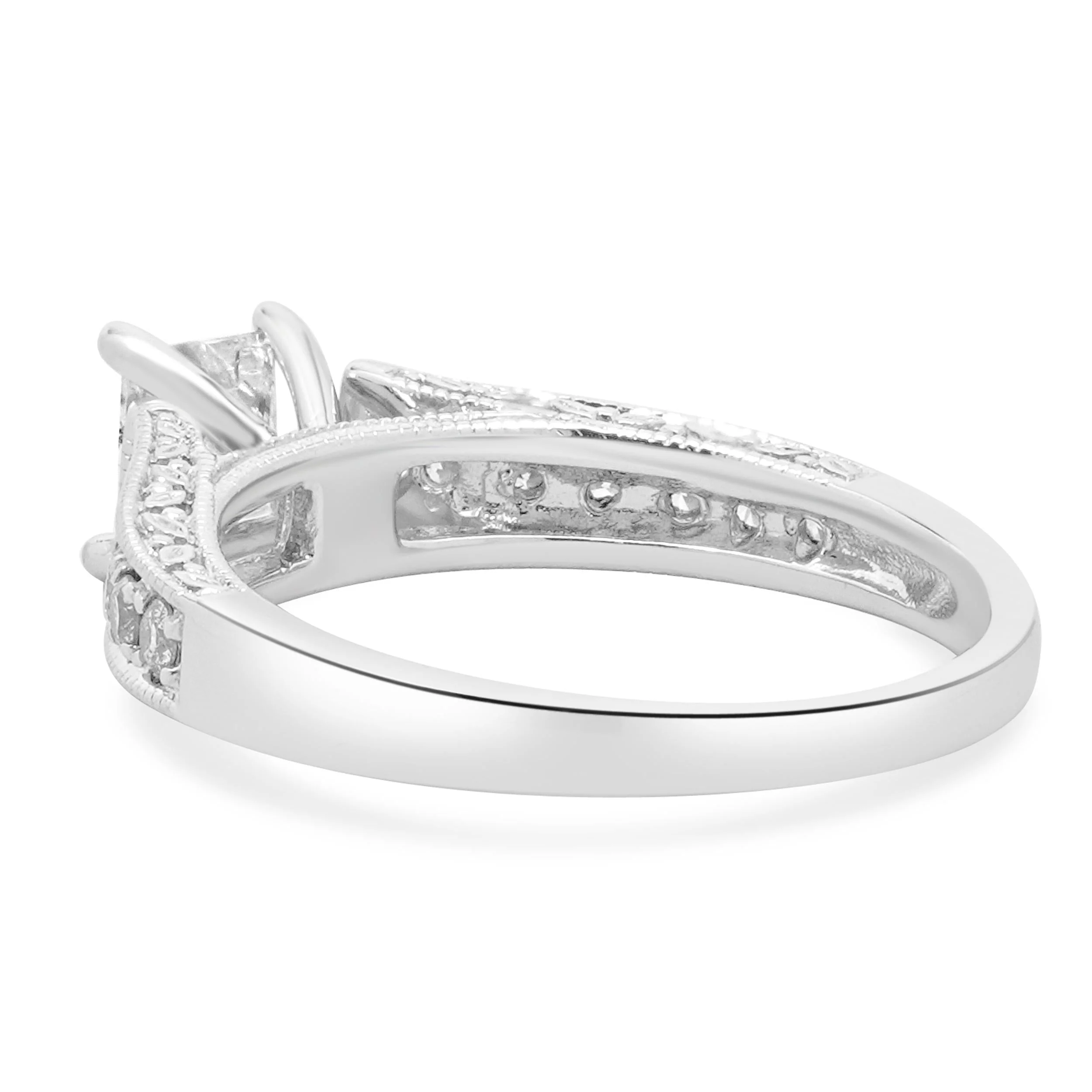 14 Karat White Gold Princess Cut Diamond Engagement Ring - Image 3